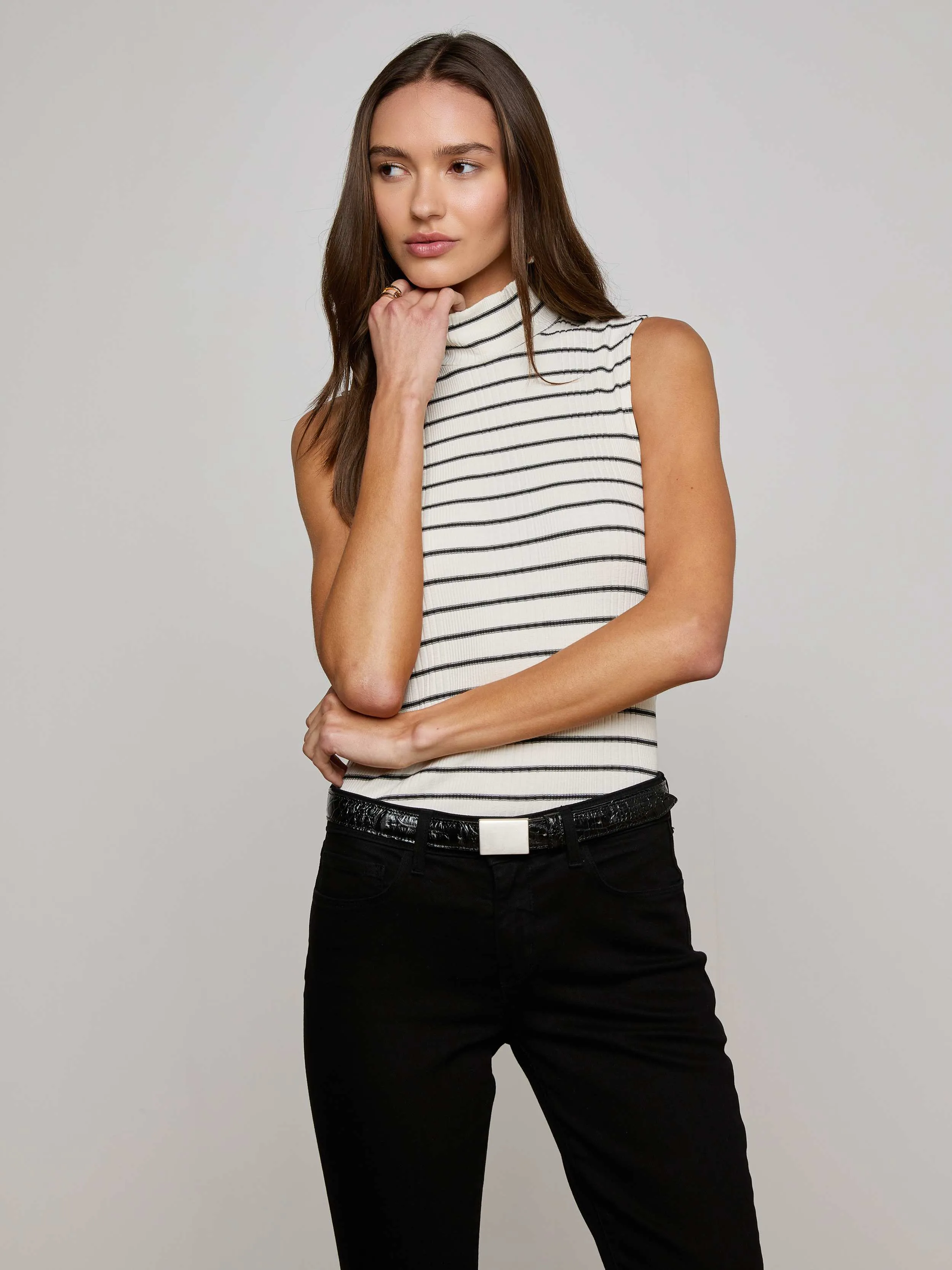 Rosie Mock-Neck Tank sold by L'AGENCE product image thumbnail 3
