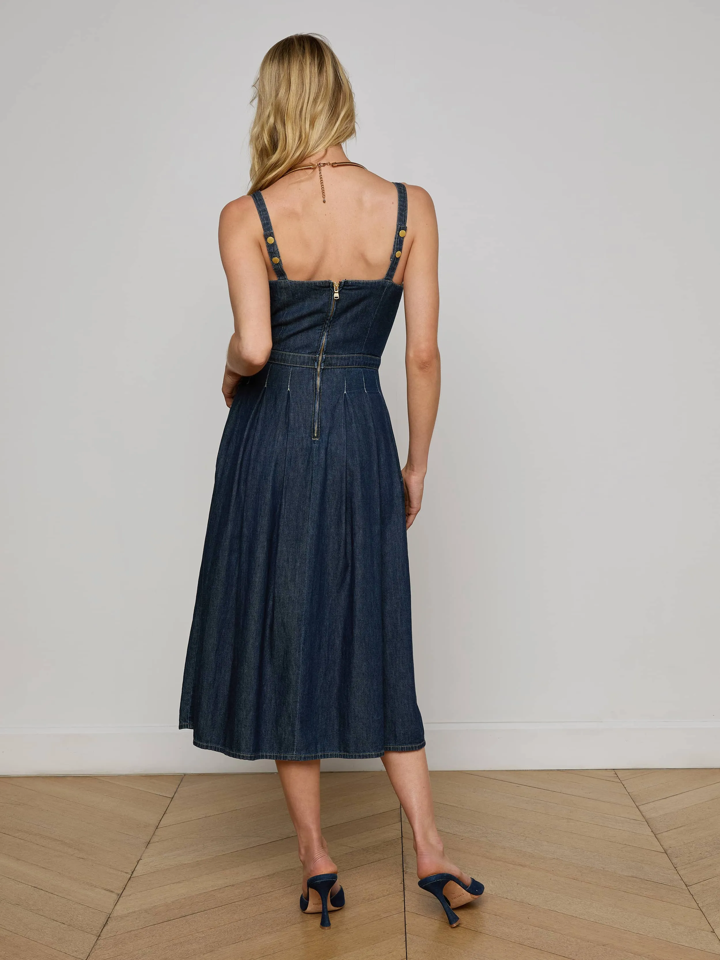 Esmeralda Chambray Dress sold by L'AGENCE product image thumbnail 4