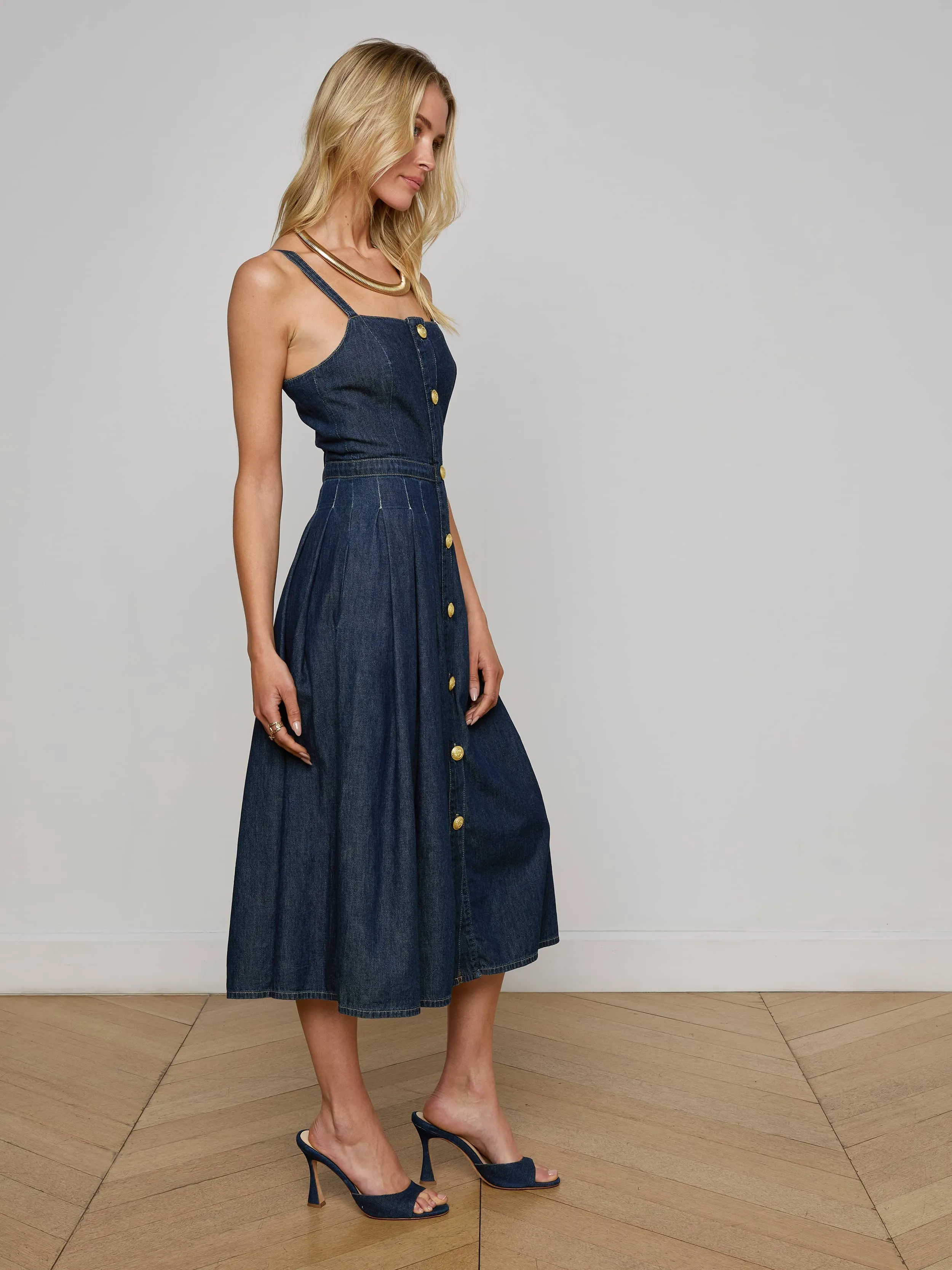 Esmeralda Chambray Dress sold by L'AGENCE product image thumbnail 3