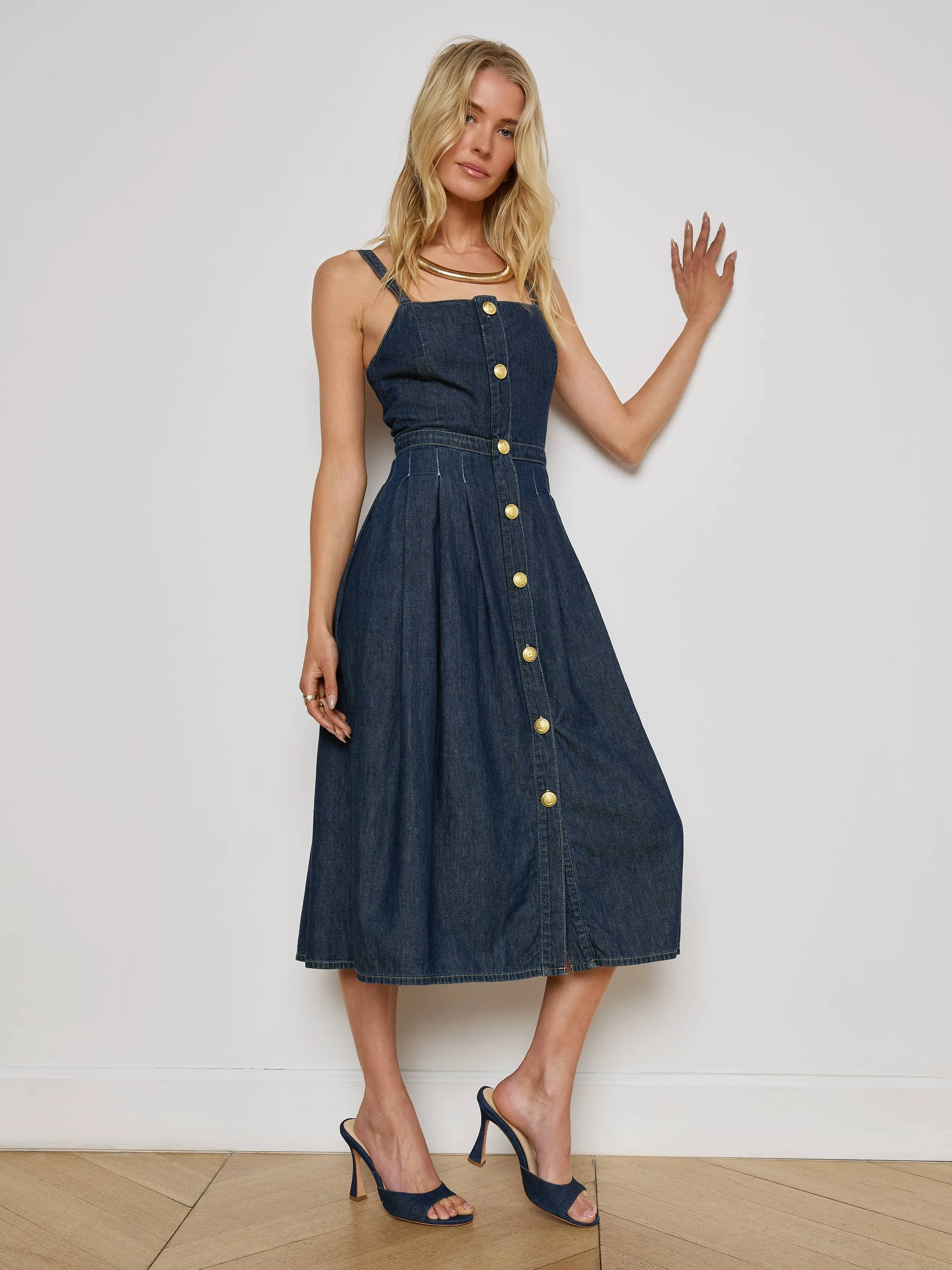Esmeralda Chambray Dress sold by L'AGENCE product image thumbnail 2