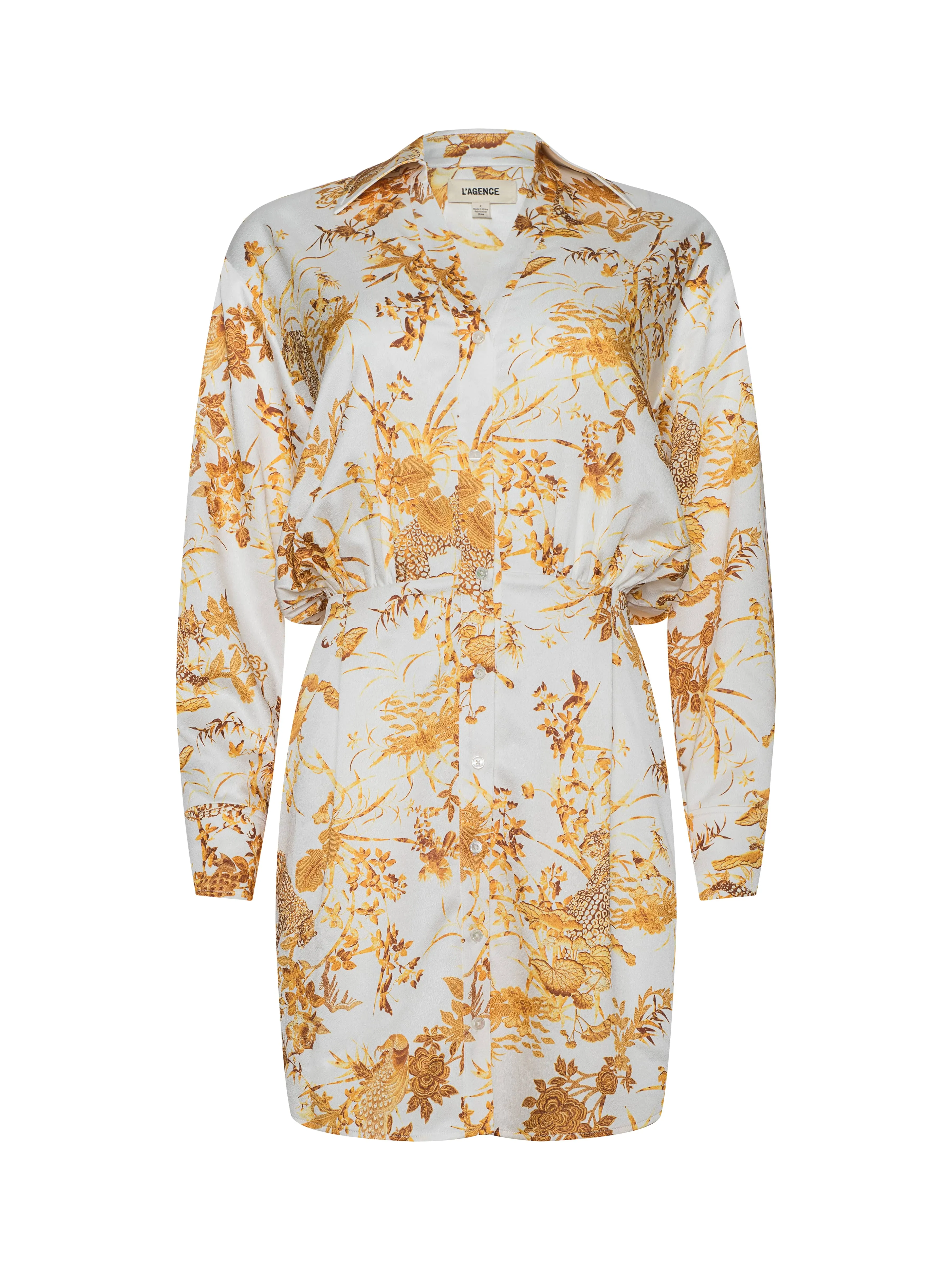 Demie Satin Shirt Dress sold by L'AGENCE product image thumbnail 4