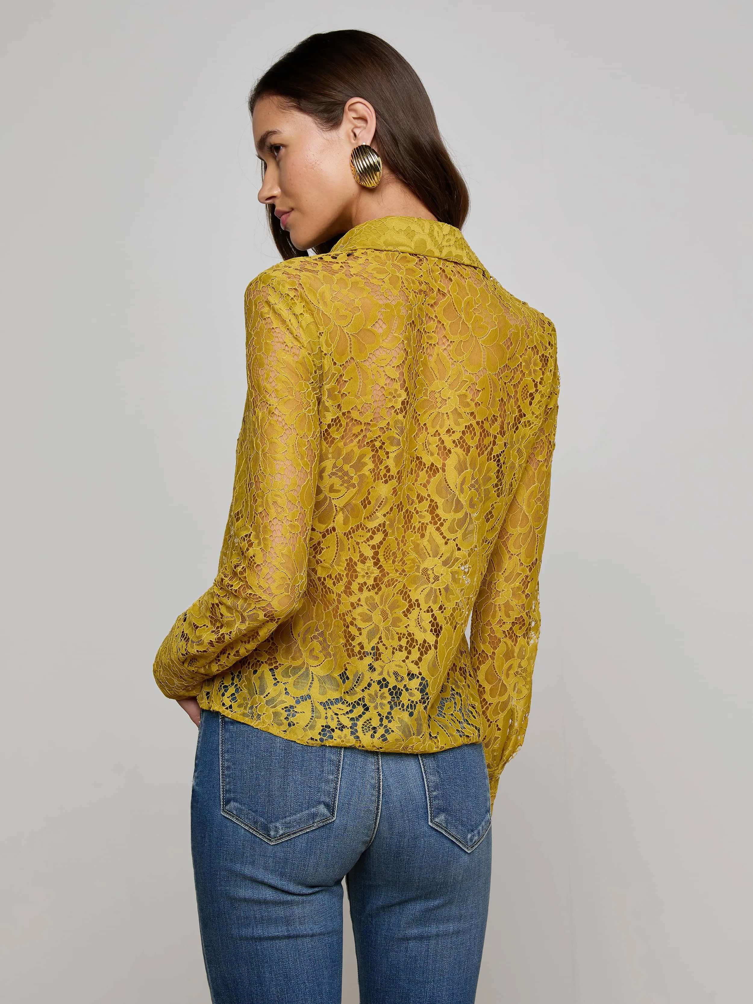 Maia Floral Lace Blouse sold by L'AGENCE product image thumbnail 4