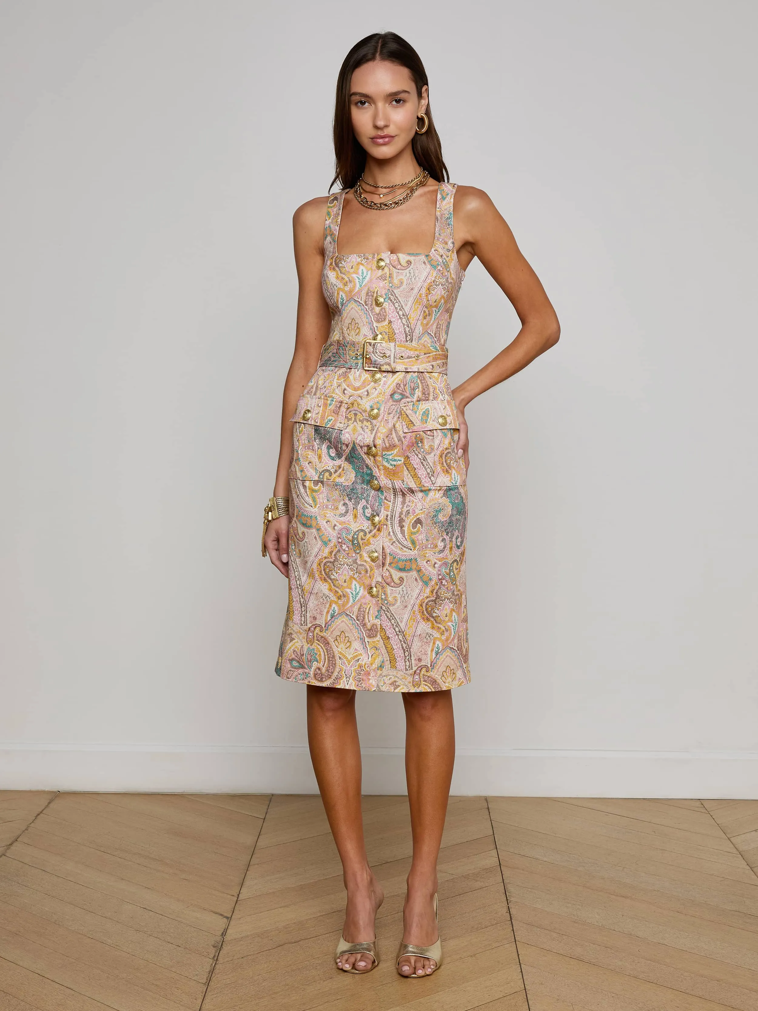 Idy Button-Front Dress sold by L'AGENCE