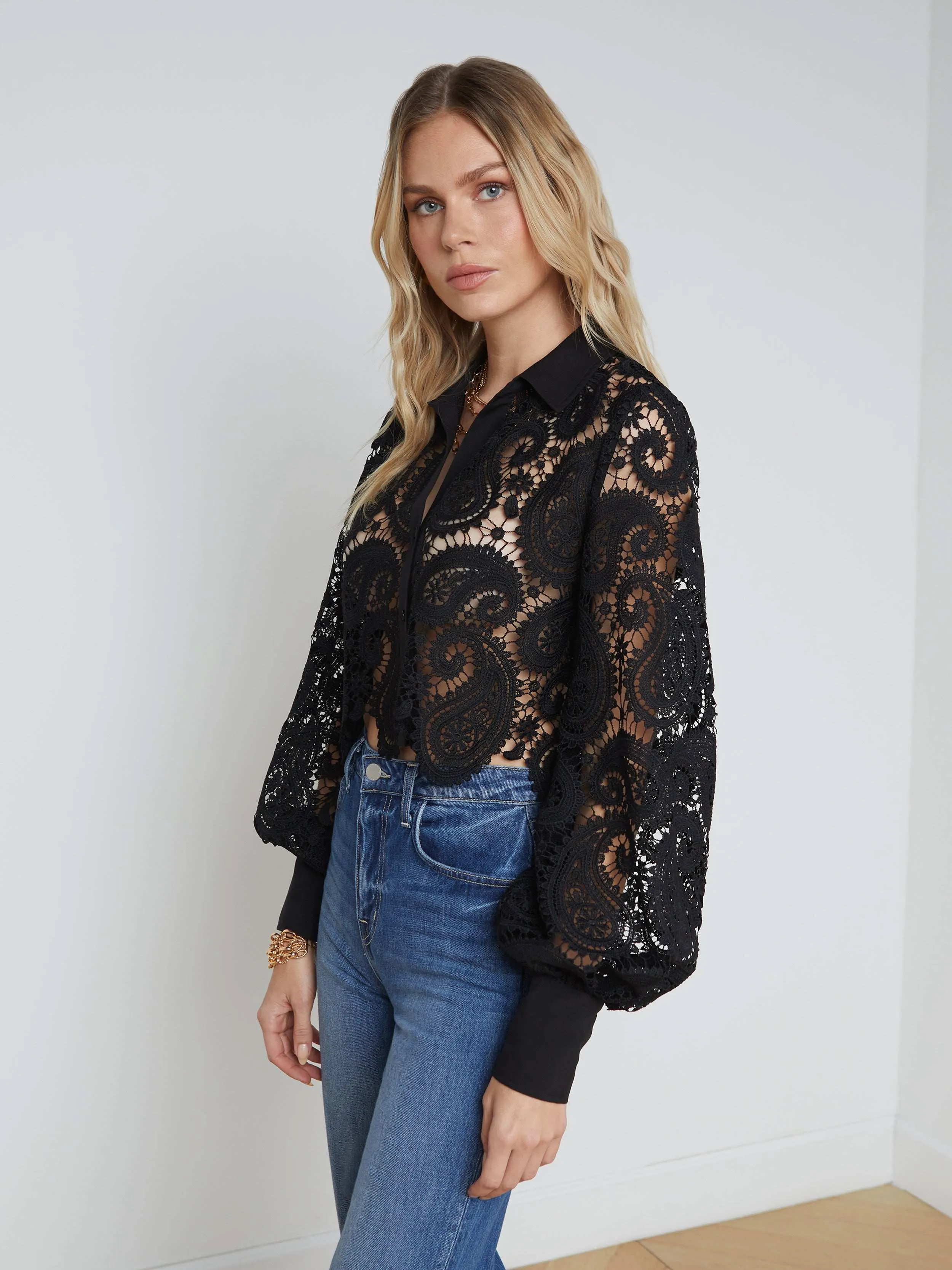 Odelia Lace Blouse sold by L'AGENCE product image thumbnail 3