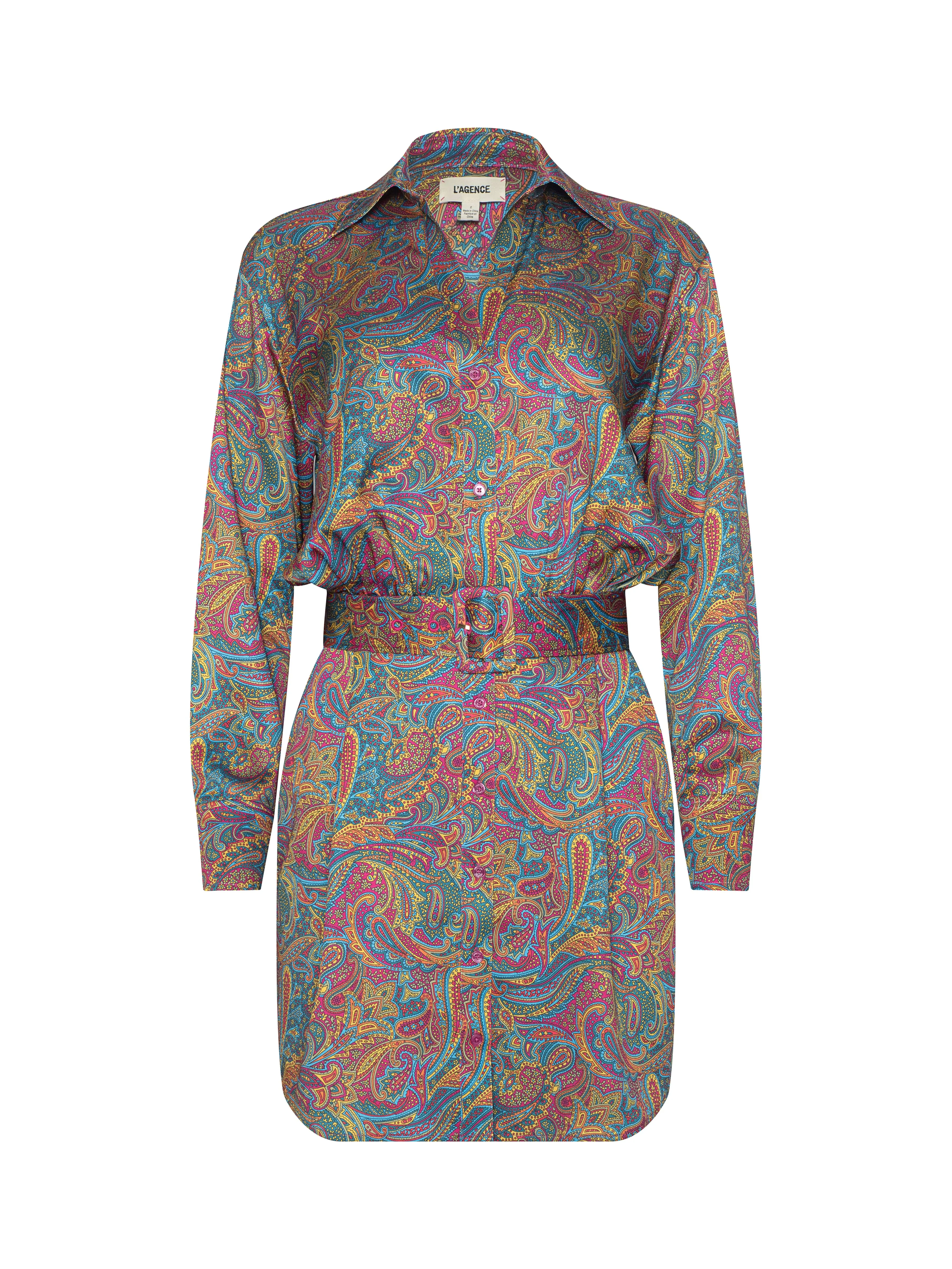 Demie Satin Shirt Dress sold by L'AGENCE product image thumbnail 4
