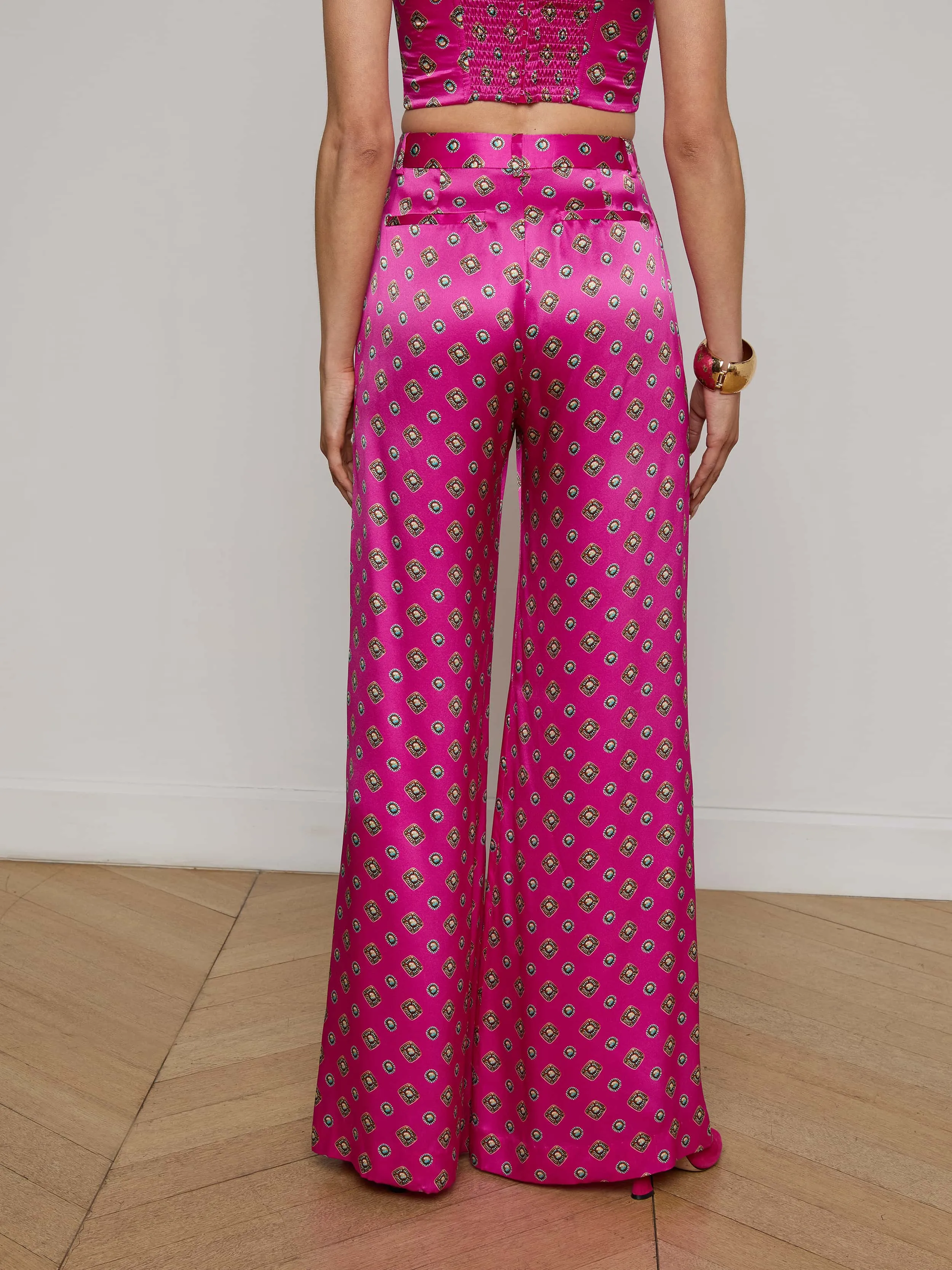 Pilar Silk Wide-Leg Pant sold by L'AGENCE product image thumbnail 5