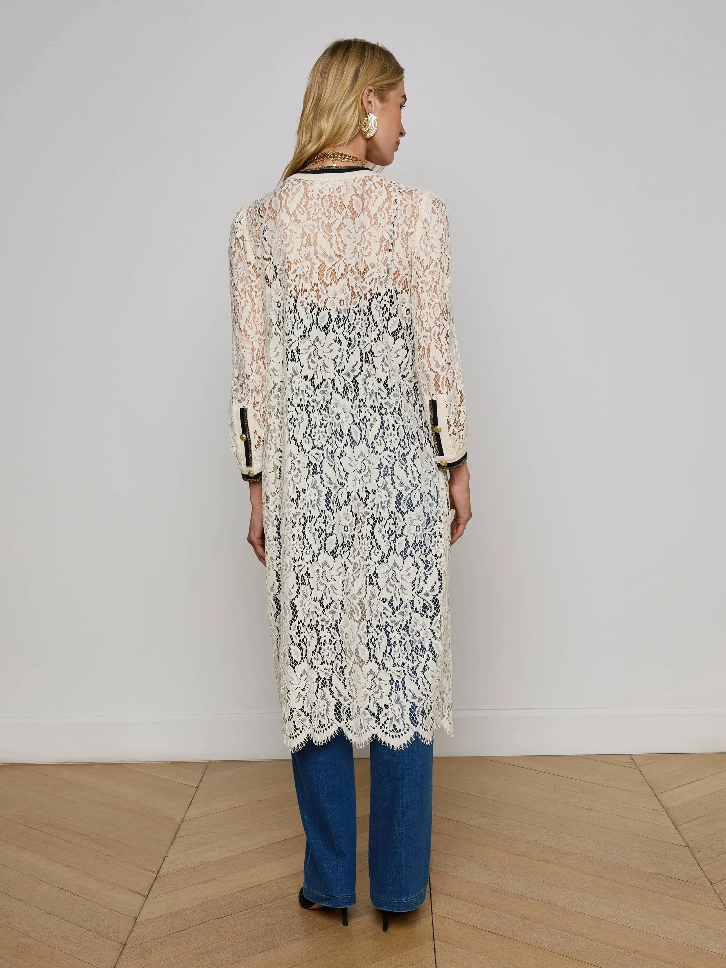 Whisper Lace Cardigan Dress sold by L'AGENCE product image thumbnail 3