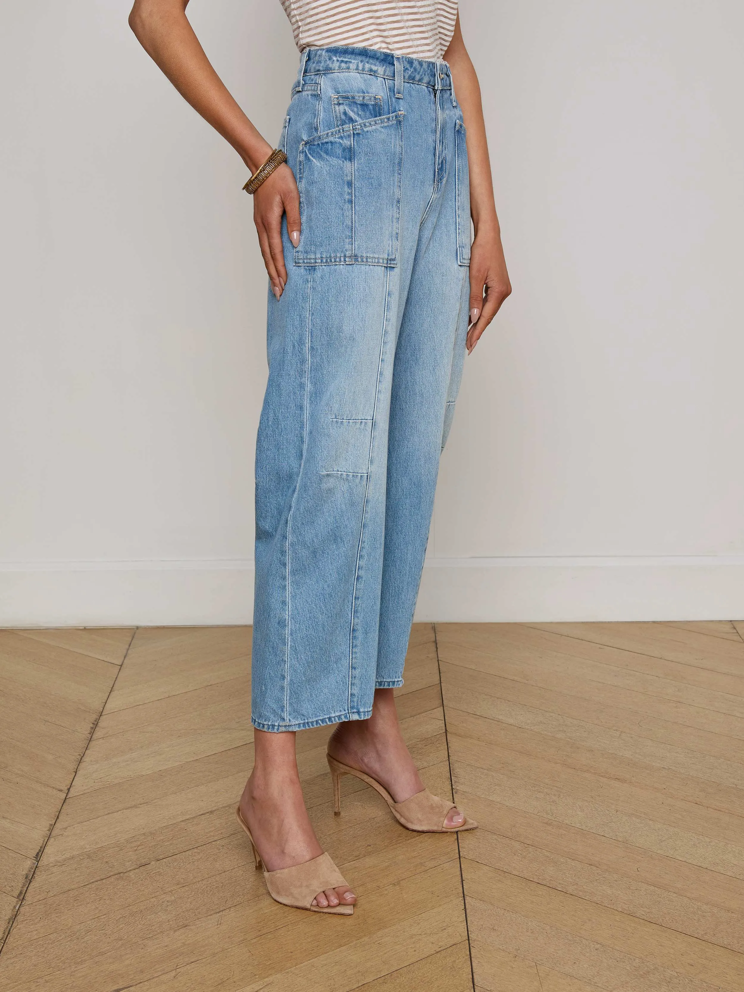 Cody Cropped Barrel-Leg Jean sold by L'AGENCE product image thumbnail 3