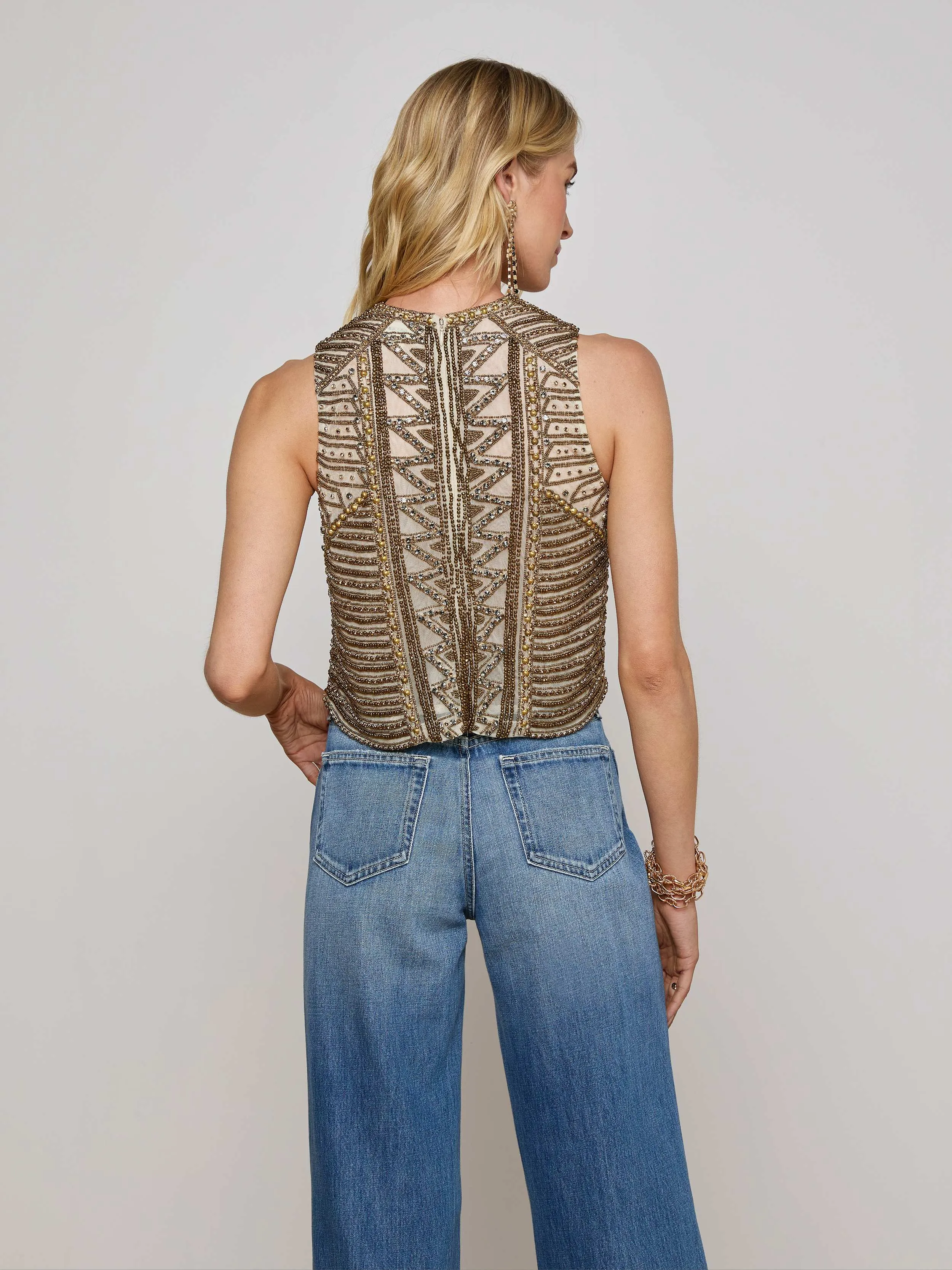 Kienna Embellished Tank sold by L'AGENCE product image thumbnail 3