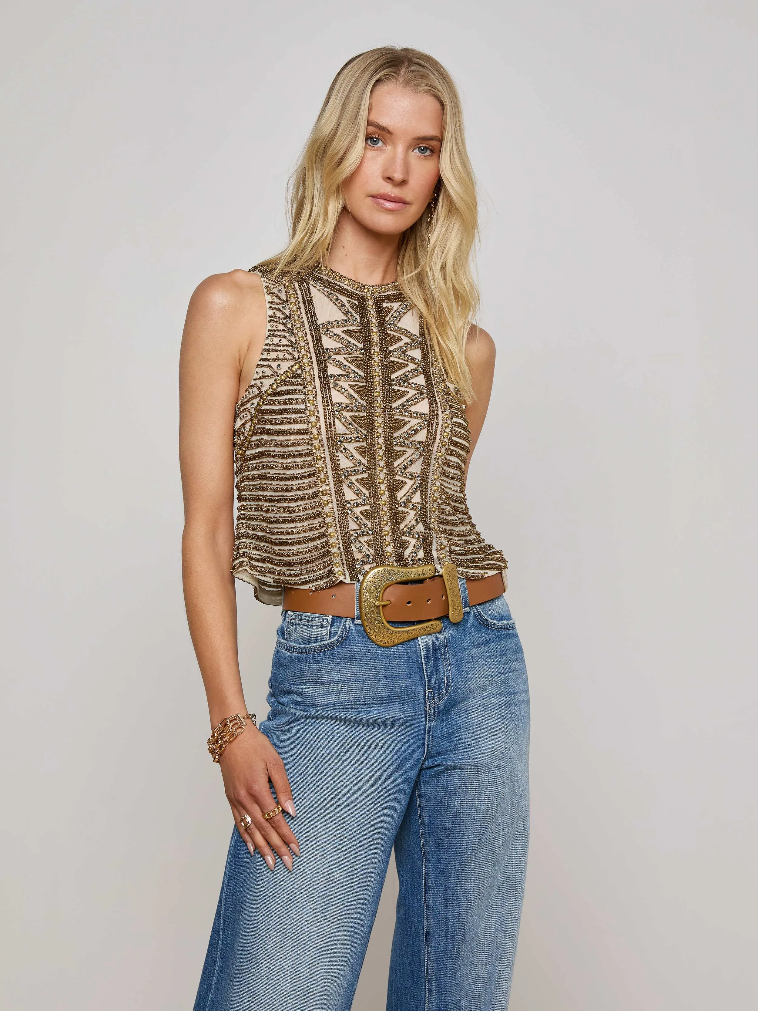 Kienna Embellished Tank sold by L'AGENCE