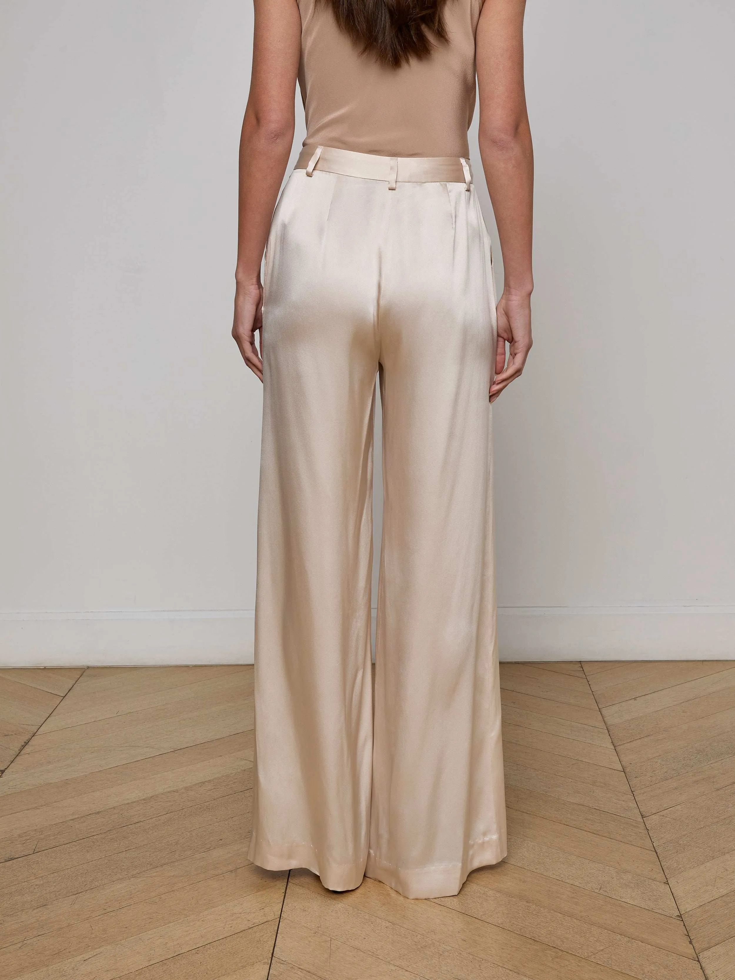 Gavin Silk Wide-Leg Pant sold by L'AGENCE product image thumbnail 4