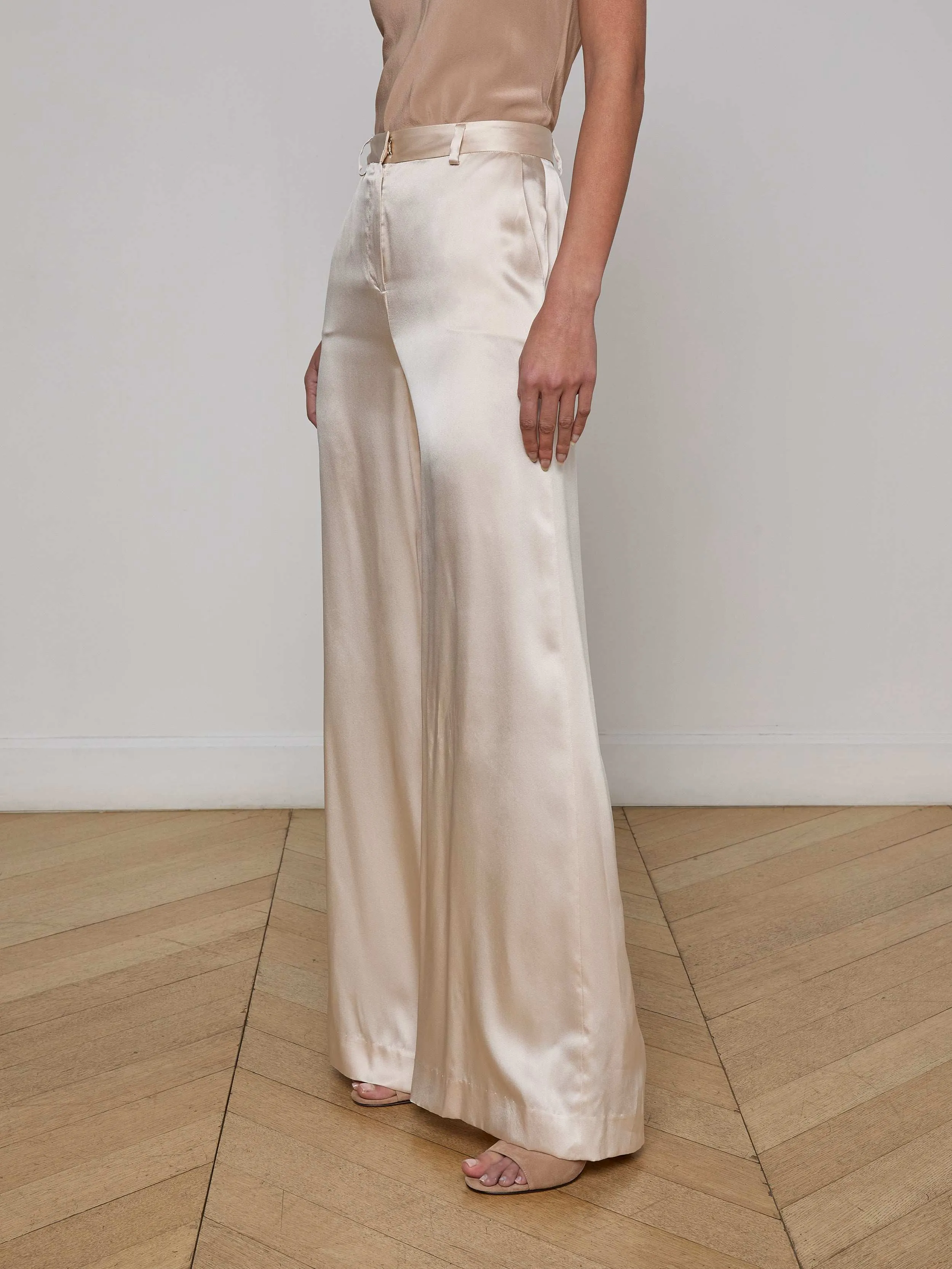 Gavin Silk Wide-Leg Pant sold by L'AGENCE product image thumbnail 3