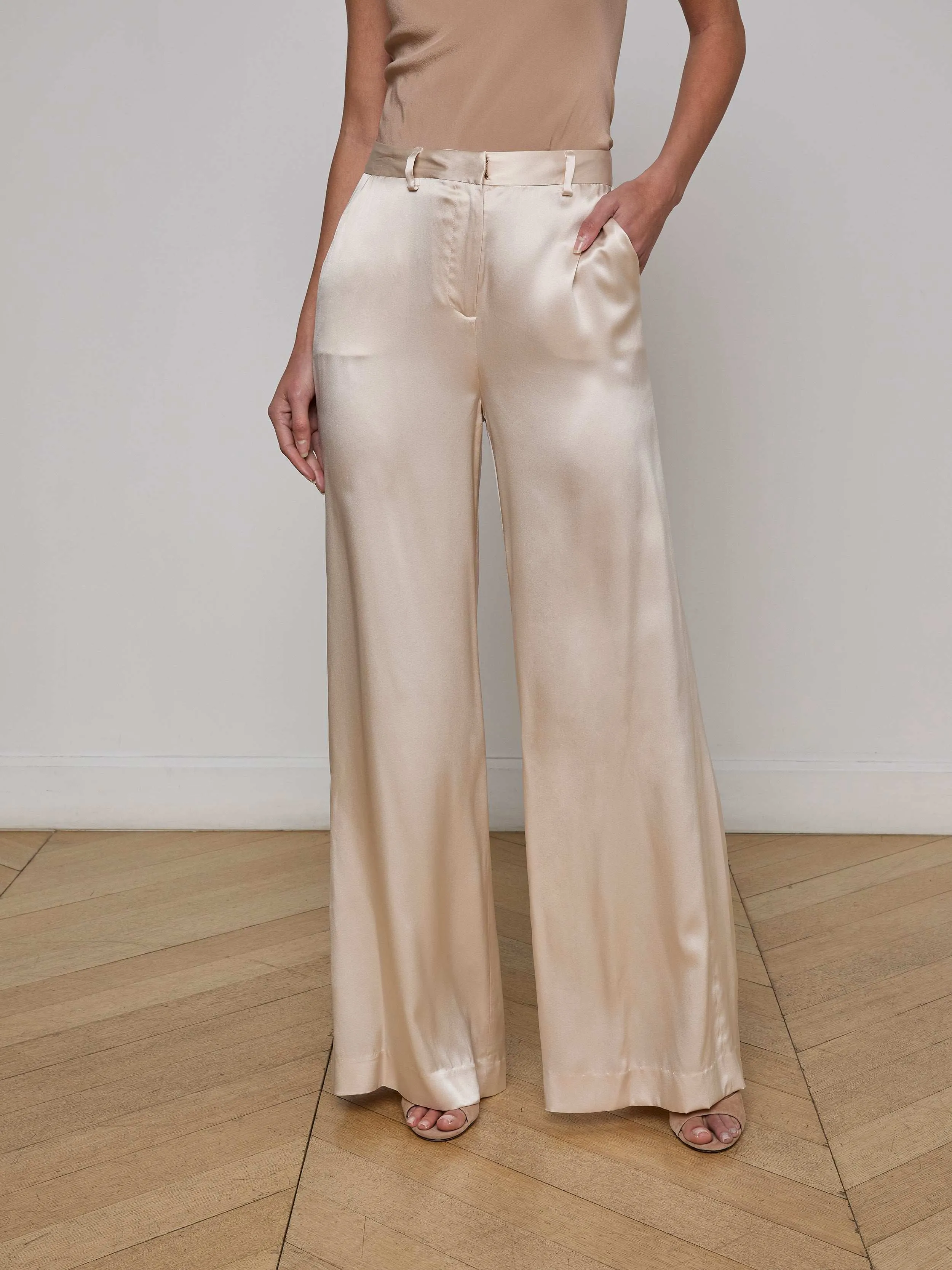 Gavin Silk Wide-Leg Pant sold by L'AGENCE product image thumbnail 2