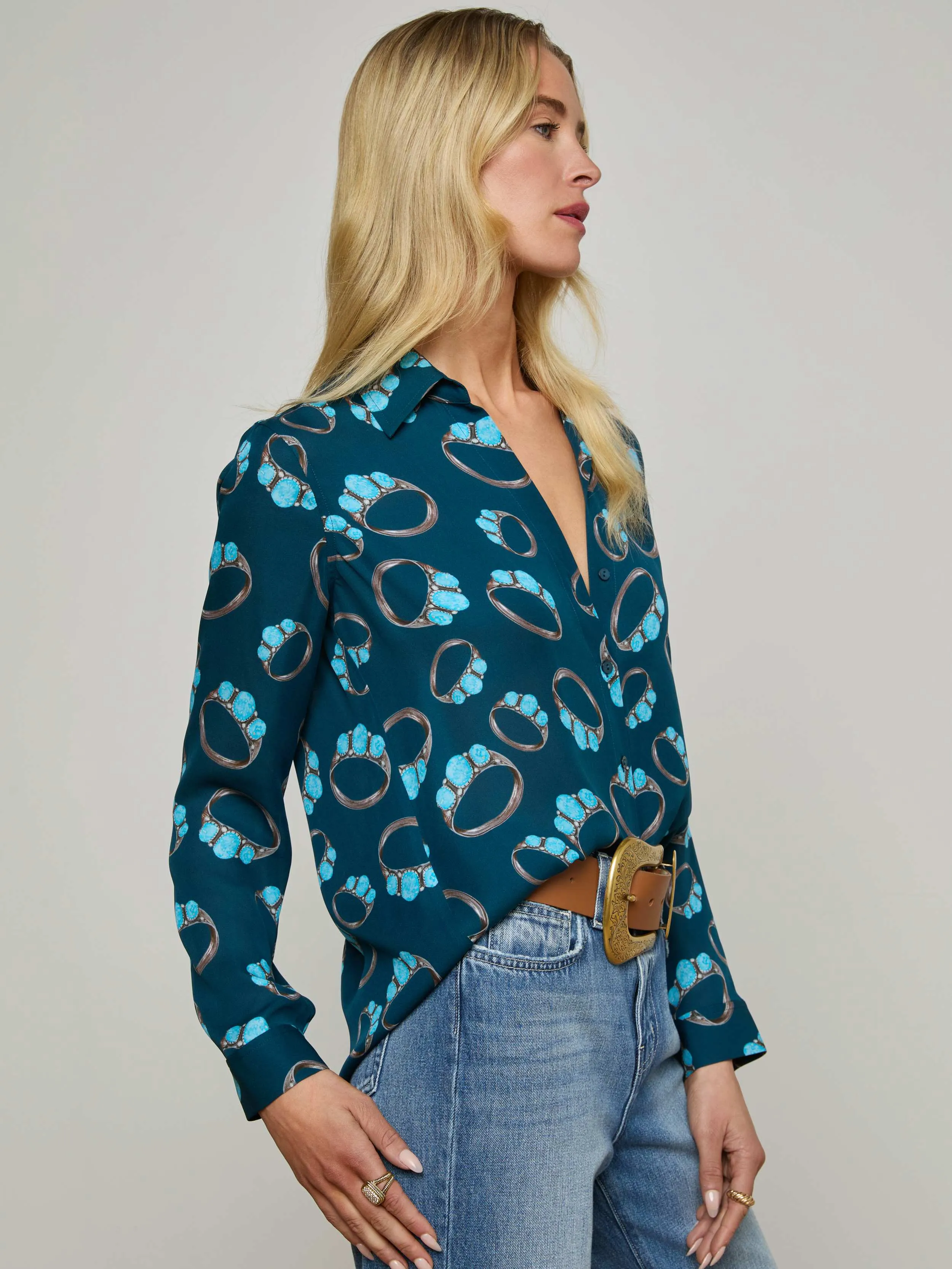 Nina Silk Blouse sold by L'AGENCE product image thumbnail 3
