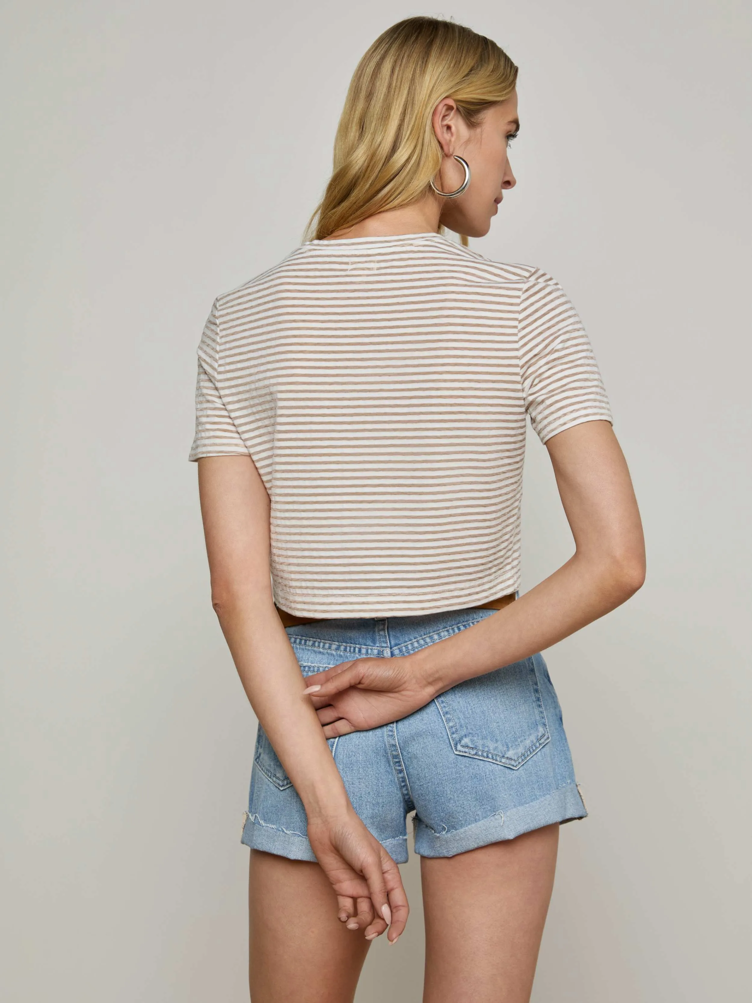 Donna Cropped Tee sold by L'AGENCE product image thumbnail 3