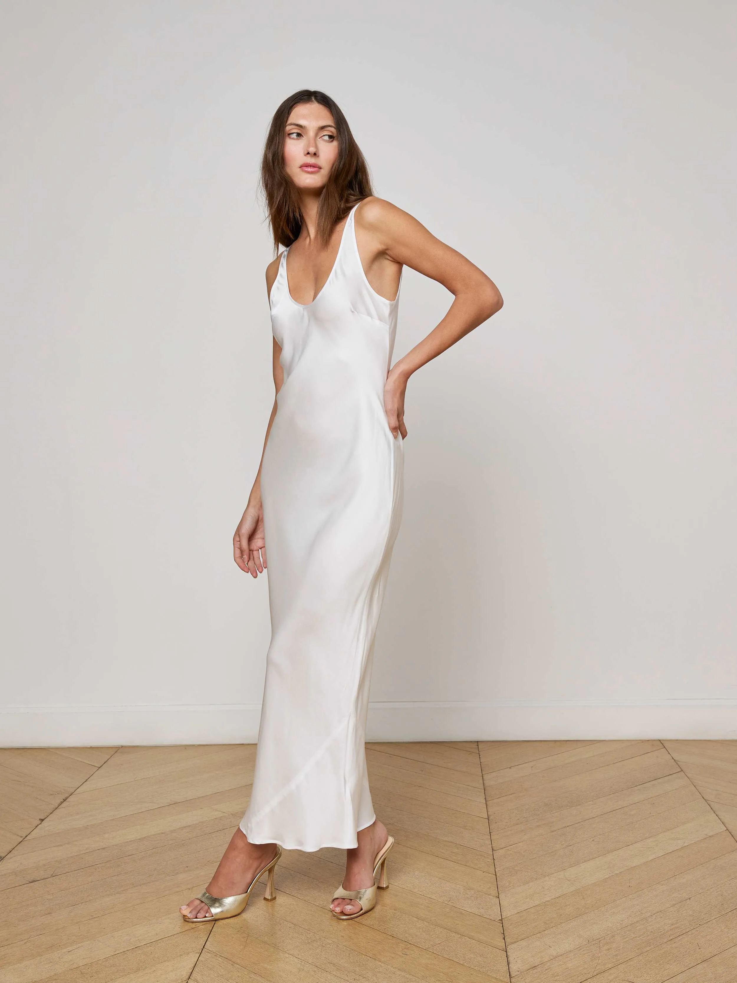Akiya Satin Maxi Dress sold by L'AGENCE