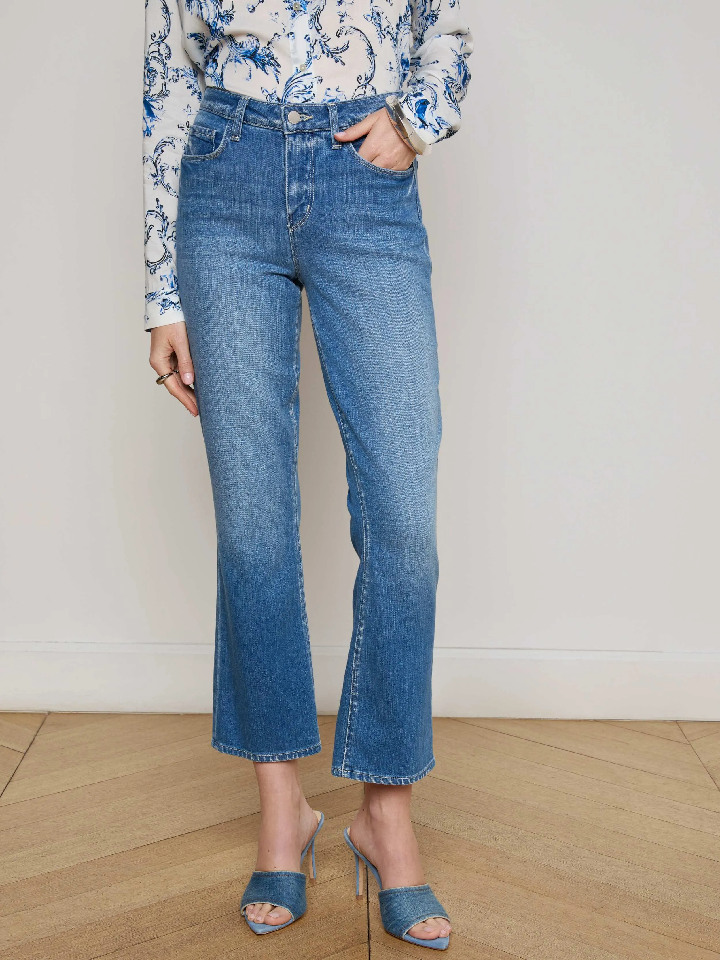 Tati Cropped Micro Boot Jean sold by L'AGENCE product image thumbnail 2