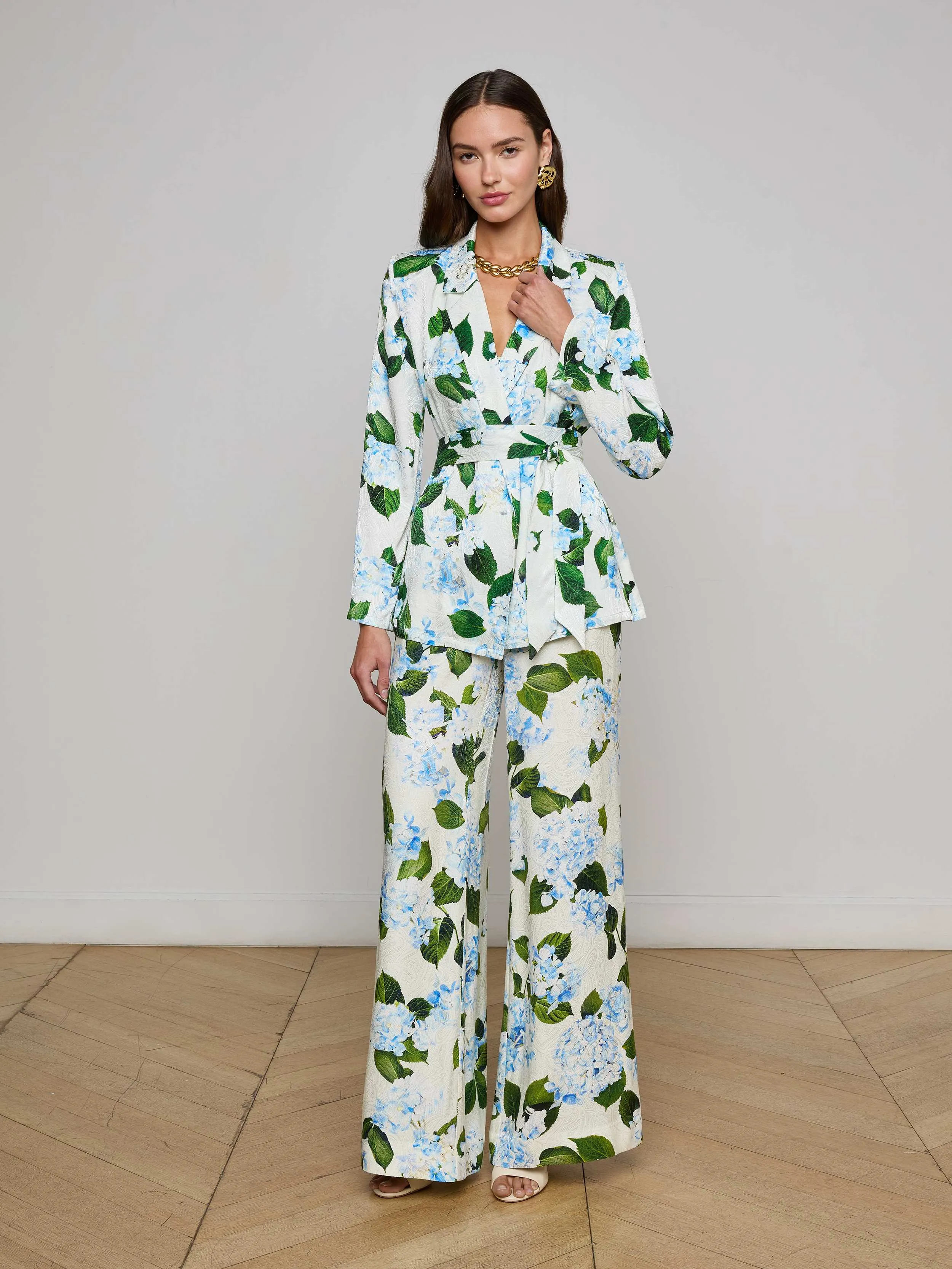 Ciara Satin Robe Top sold by L'AGENCE product image thumbnail 4