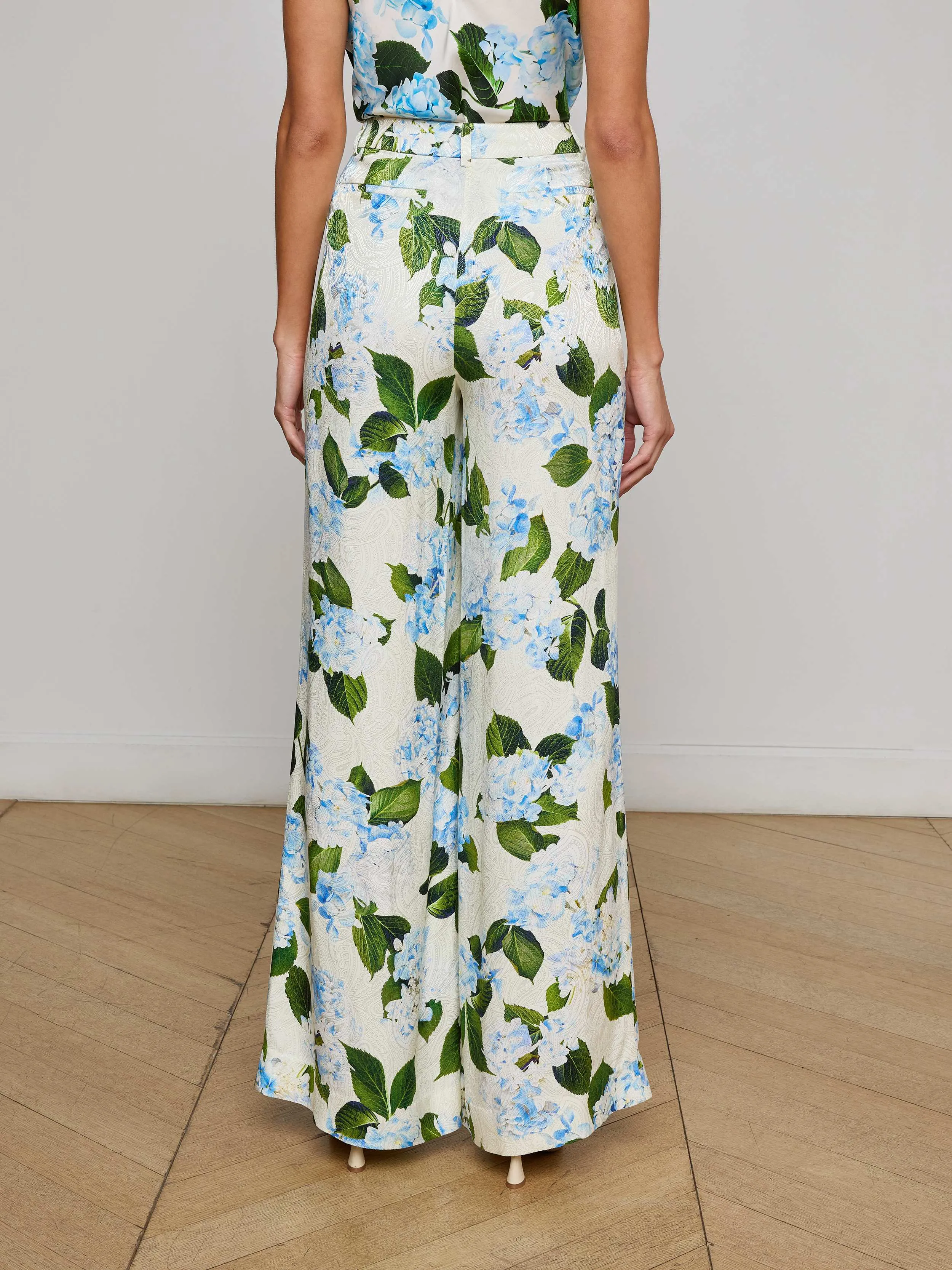 Pilar Satin Wide-Leg Pant sold by L'AGENCE product image thumbnail 4