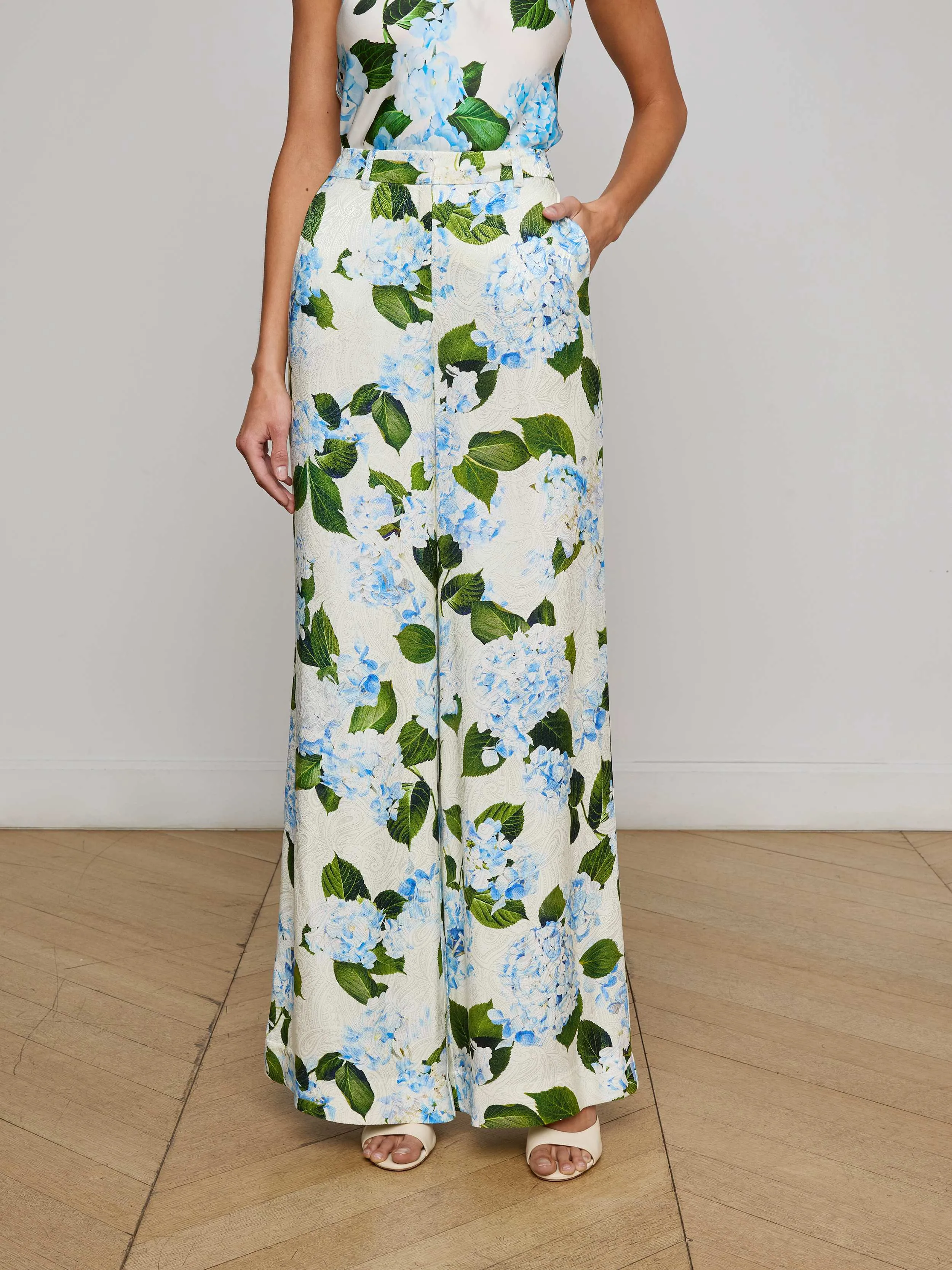 Pilar Satin Wide-Leg Pant sold by L'AGENCE product image thumbnail 2