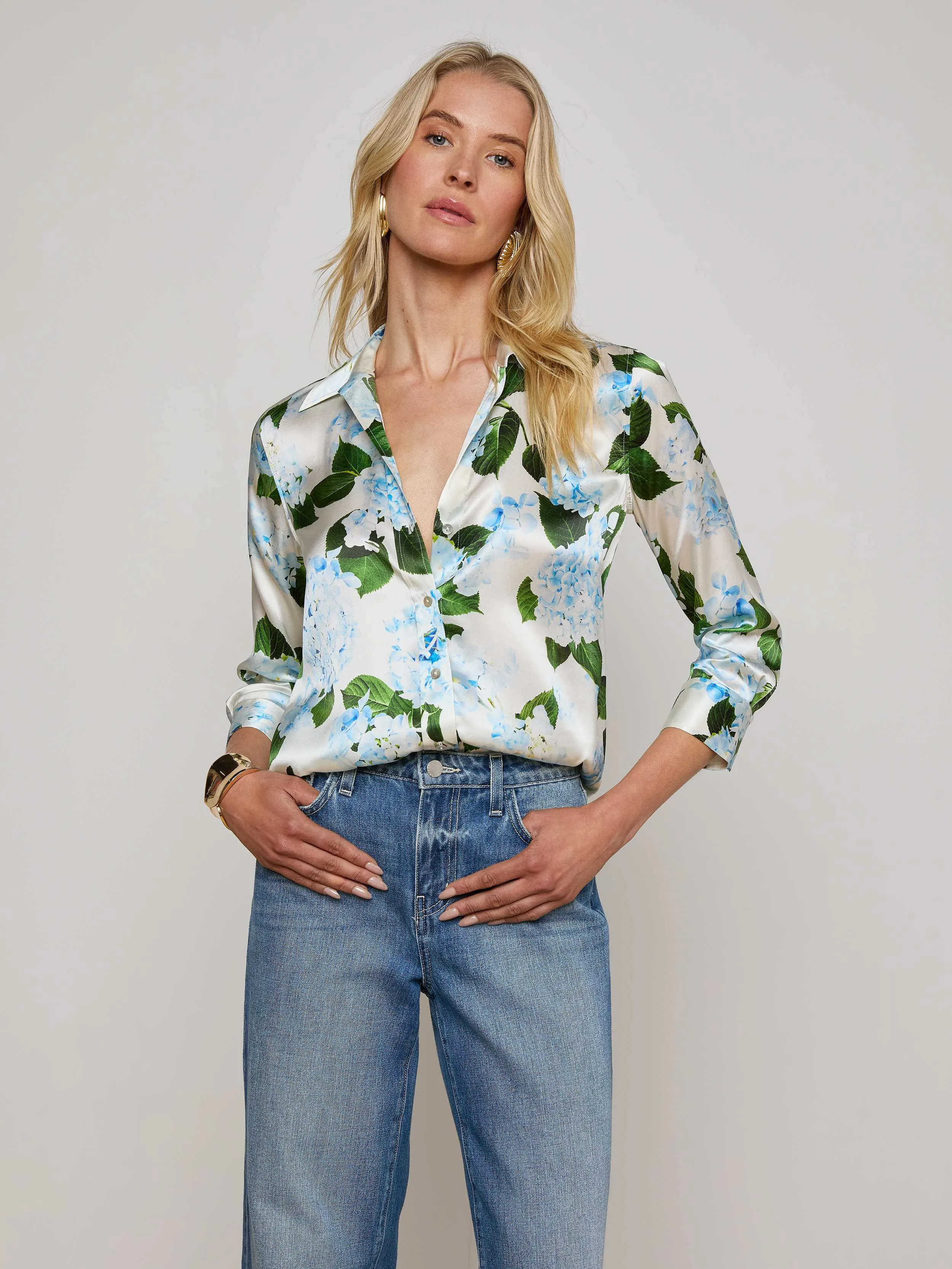 Dani Silk Blouse sold by L'AGENCE product image thumbnail 3