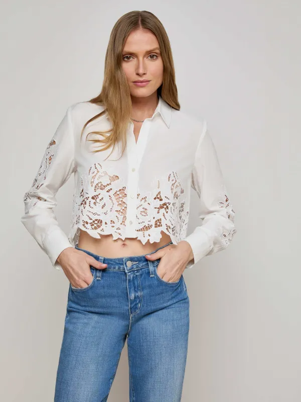 Seychelle Cropped Eyelet Blouse sold by L'AGENCE