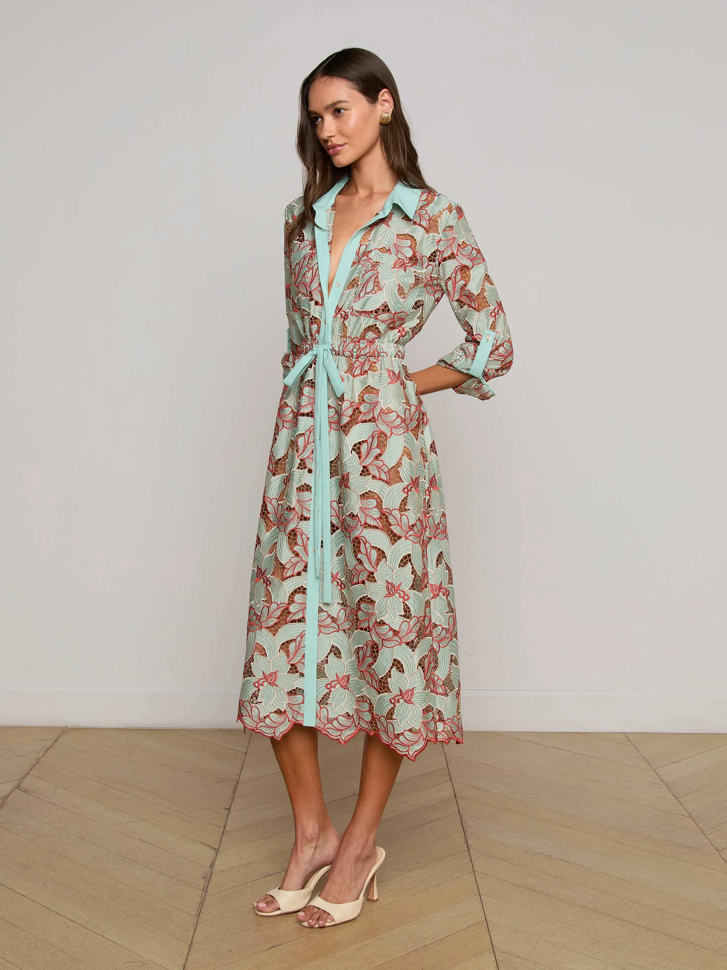 Emilio Lace Shirt Dress sold by L'AGENCE product image thumbnail 2