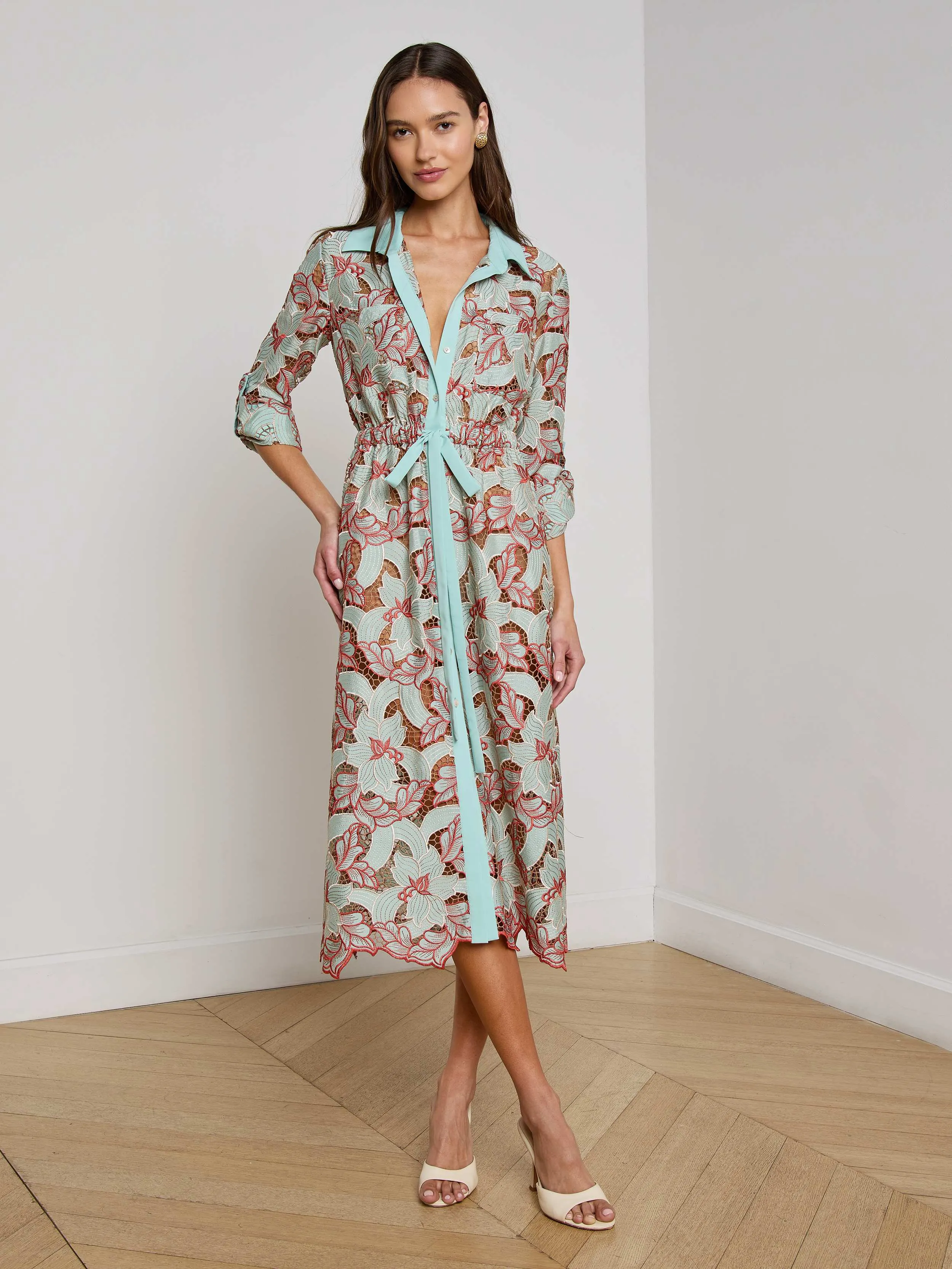 Emilio Lace Shirt Dress sold by L'AGENCE