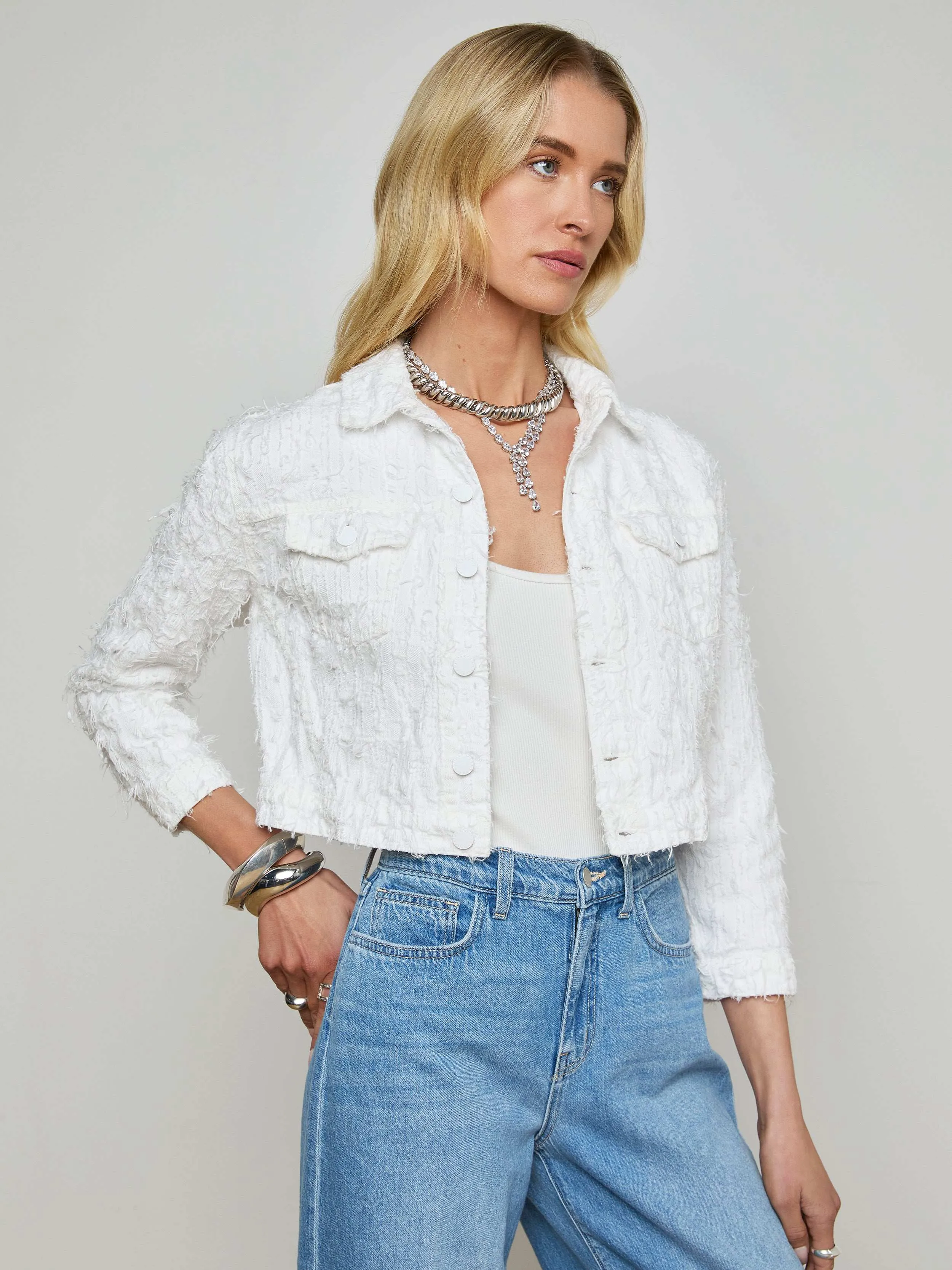 Koda Cropped Jean Jacket sold by L'AGENCE