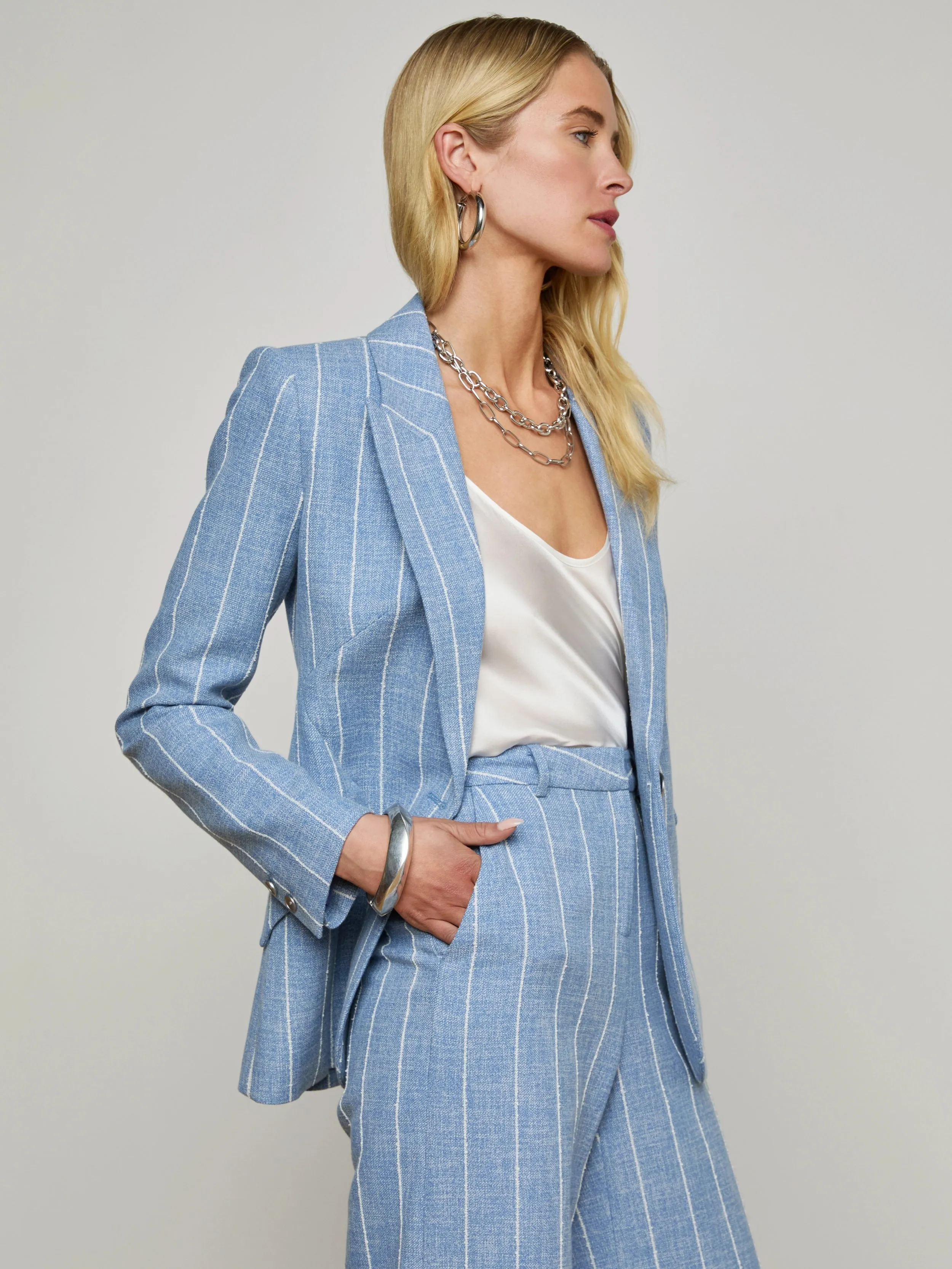 Chamberlain Pinstriped Blazer sold by L'AGENCE product image thumbnail 5