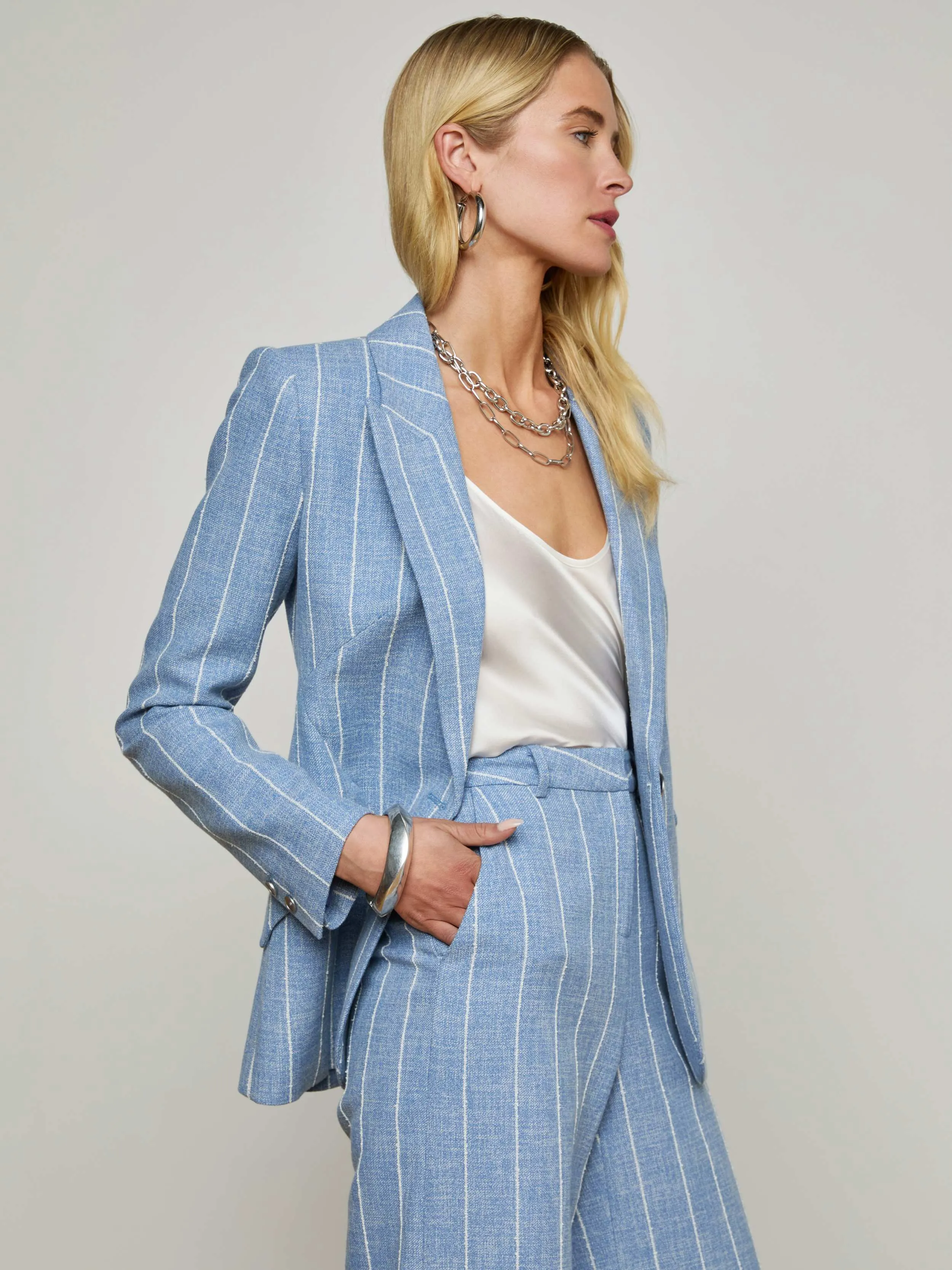Chamberlain Pinstriped Blazer sold by L'AGENCE product image thumbnail 3