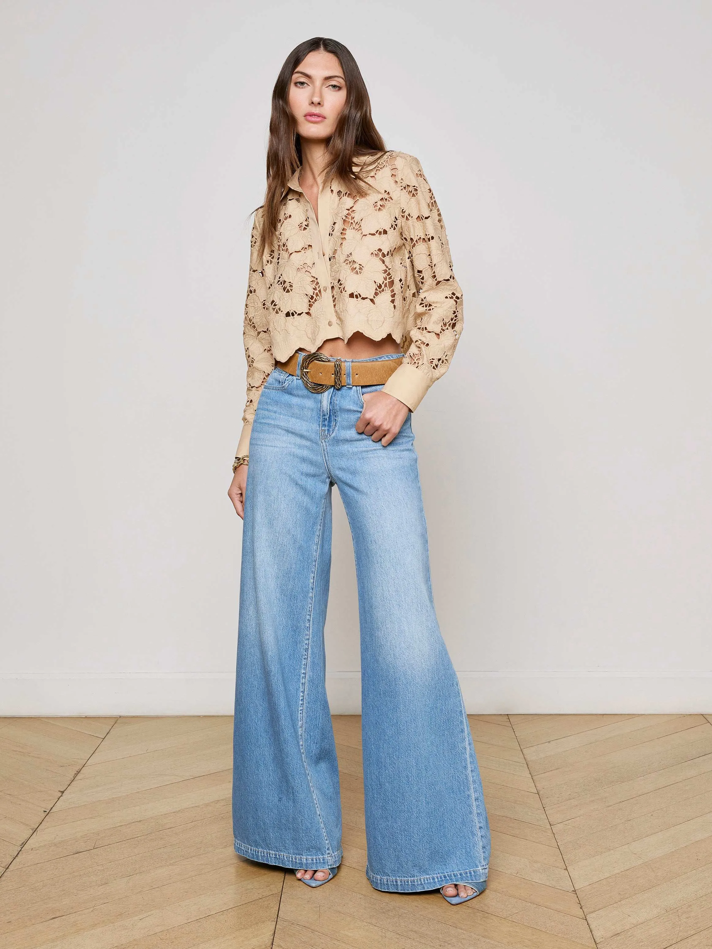 Seychelle Cropped Eyelet Blouse sold by L'AGENCE product image thumbnail 5