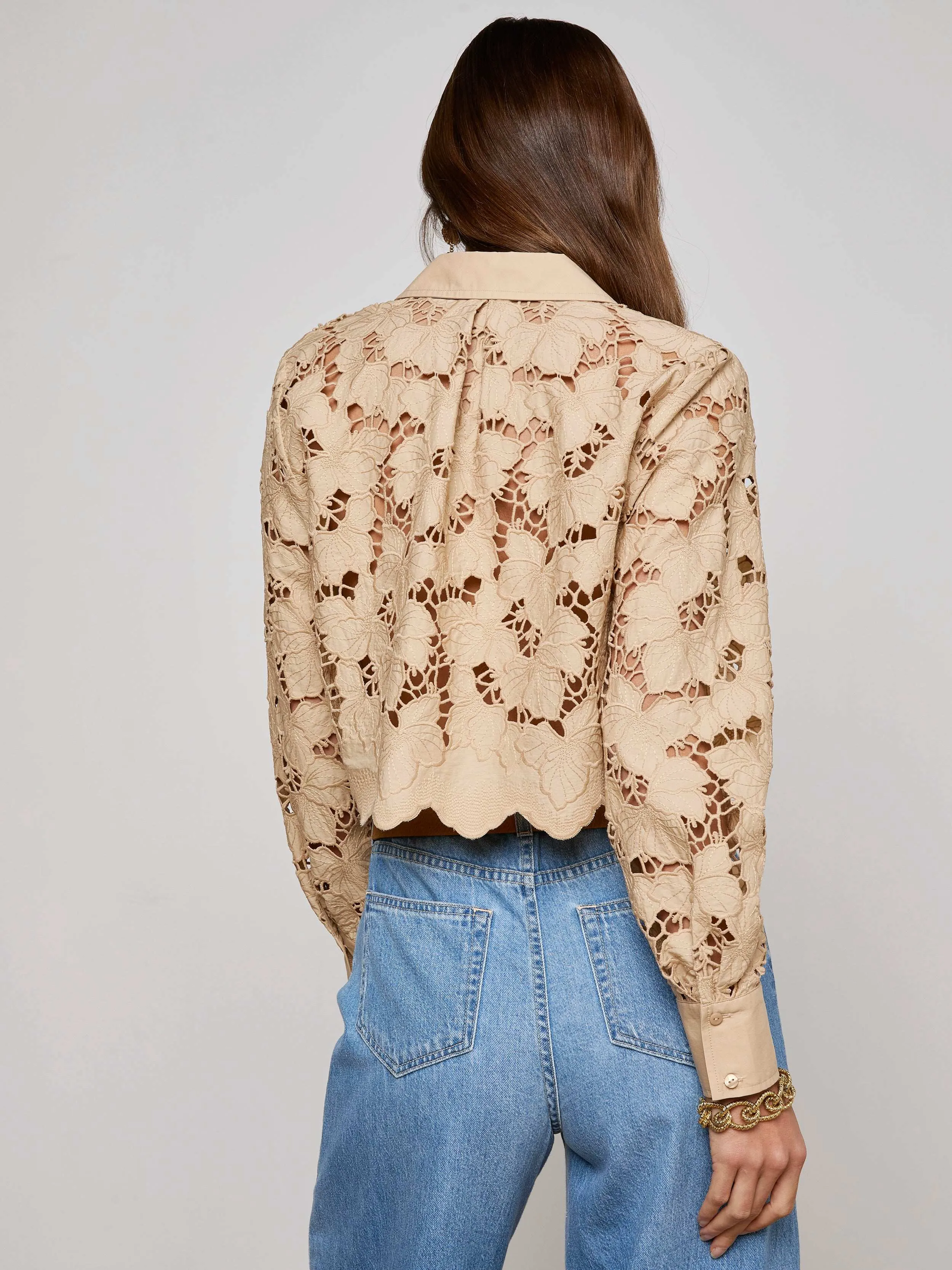 Seychelle Cropped Eyelet Blouse sold by L'AGENCE product image thumbnail 4