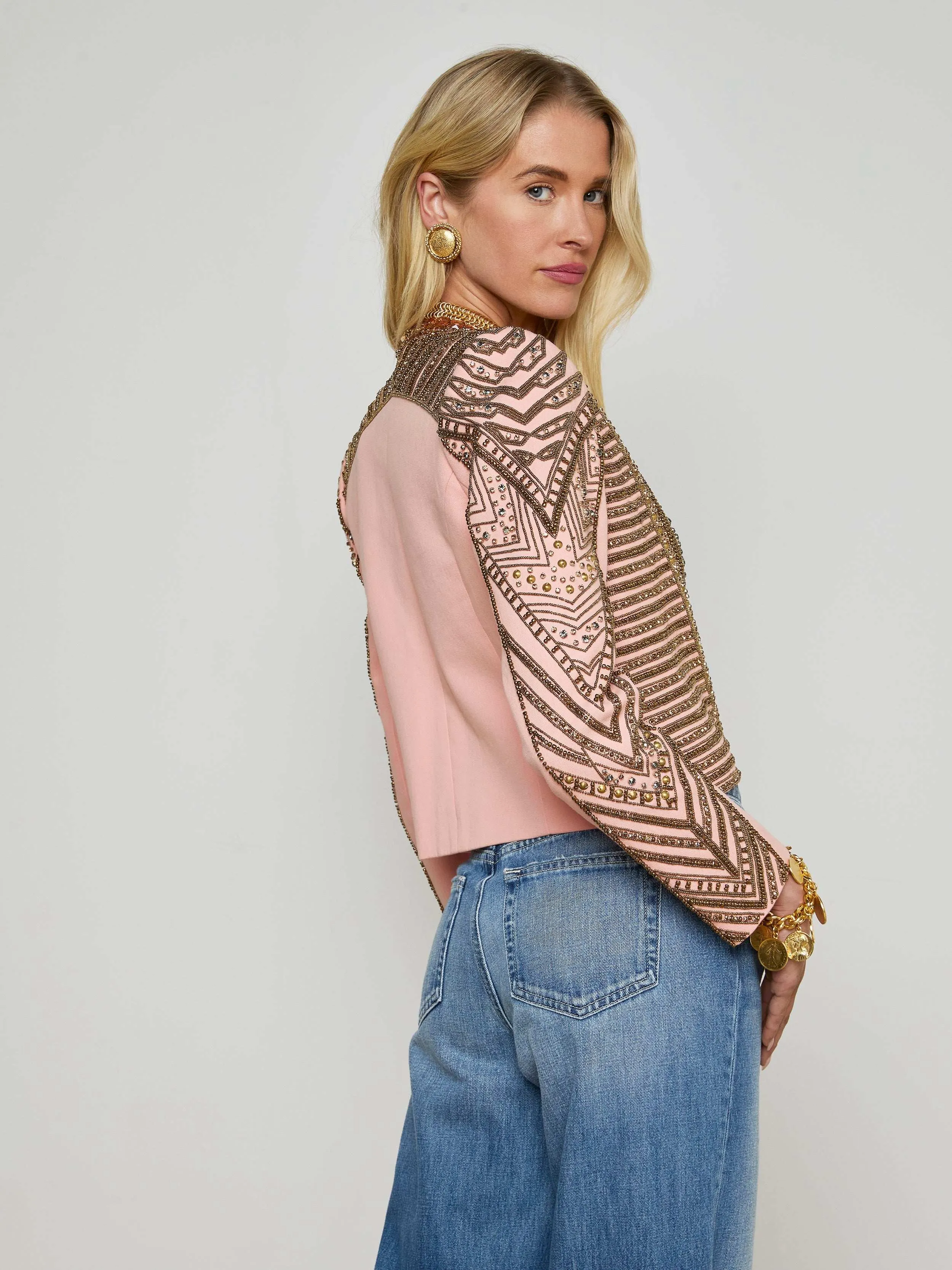 Blossom Embellished Jacket sold by L'AGENCE product image thumbnail 4