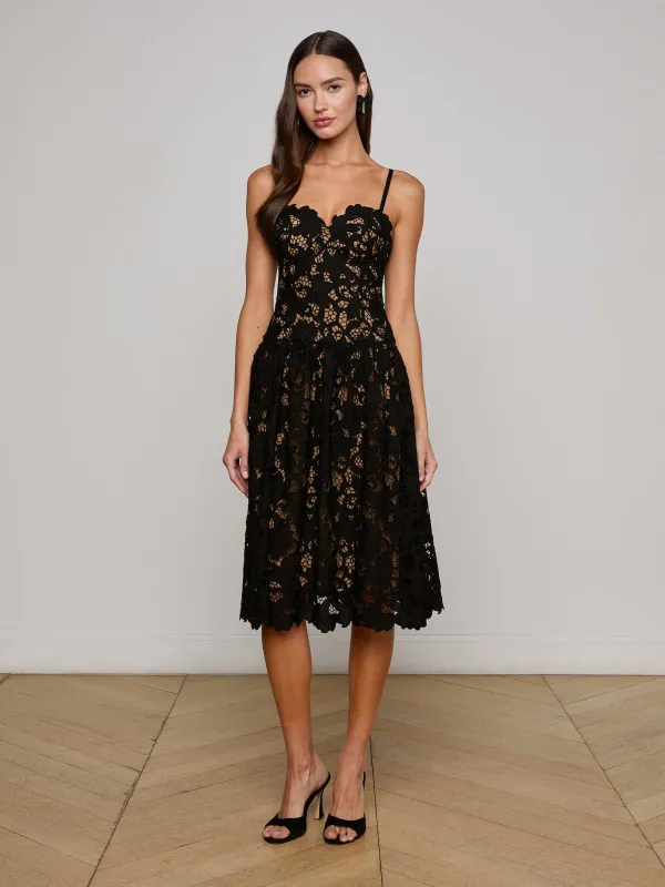 Flyn Lace Midi Dress sold by L'AGENCE