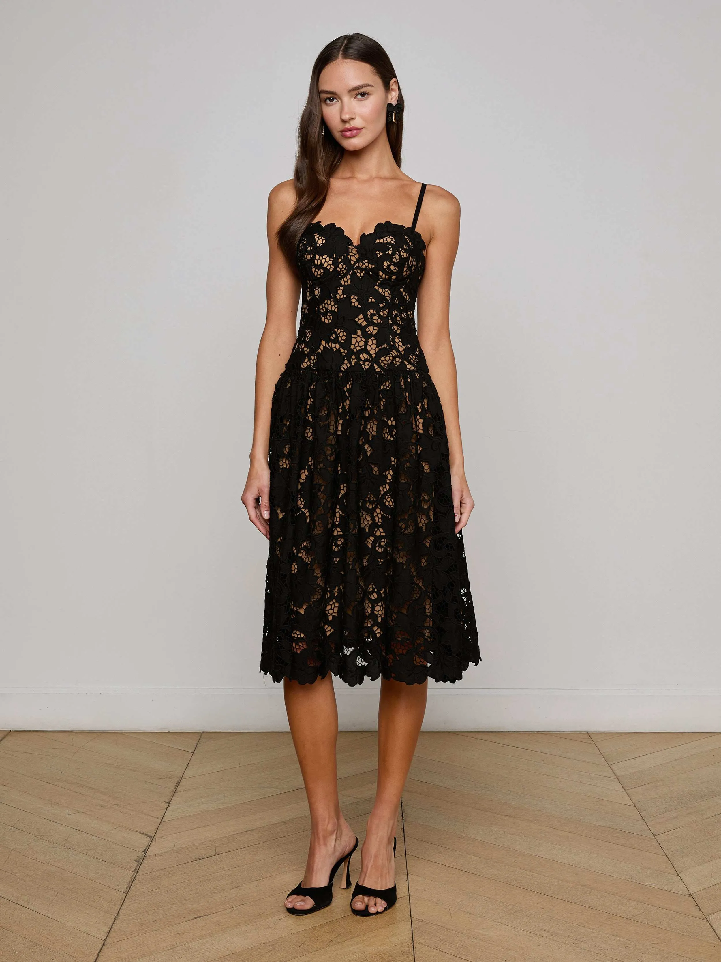 Flyn Lace Midi Dress sold by L'AGENCE