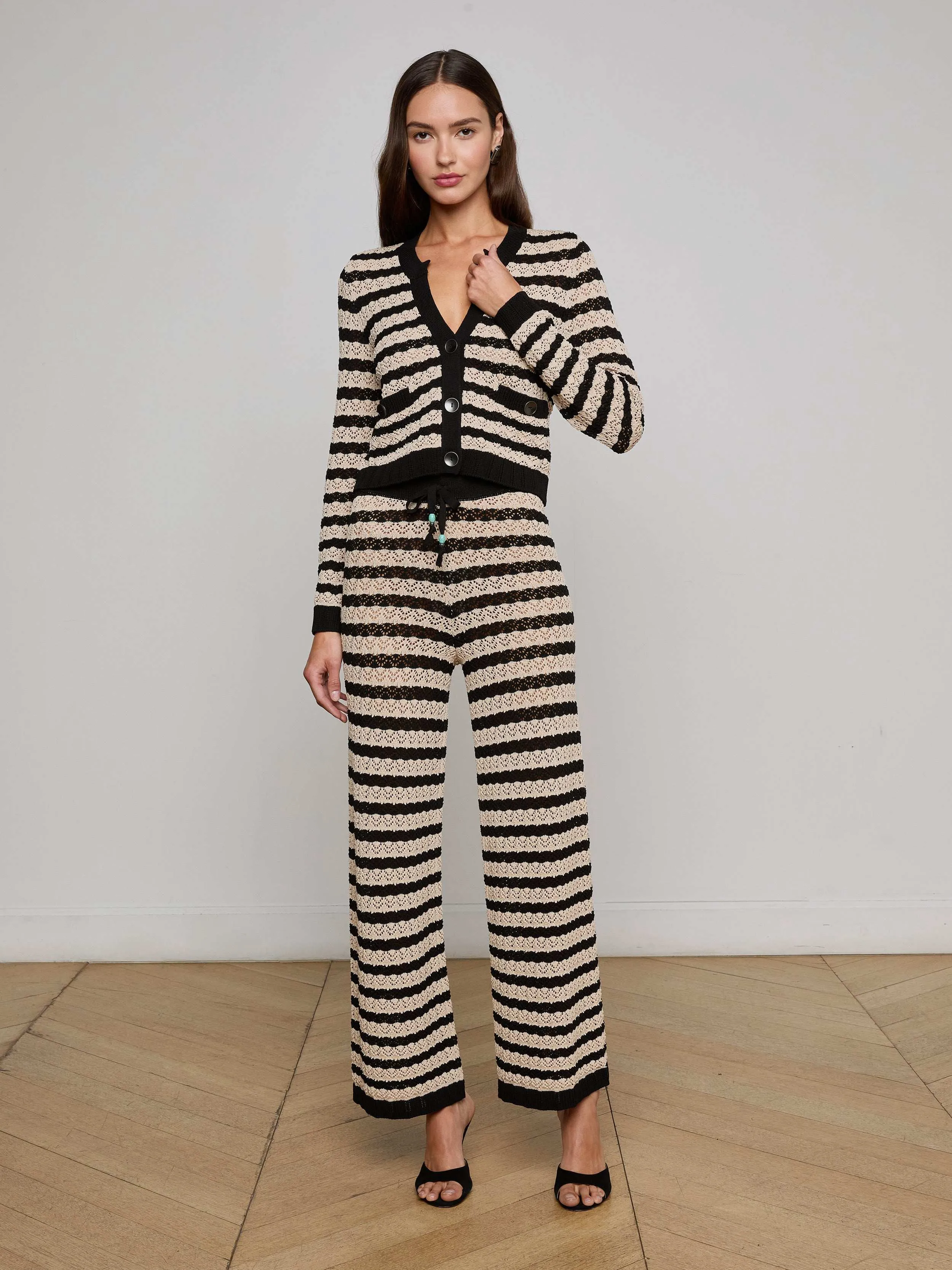 Orla Pointelle Knit Cardigan sold by L'AGENCE product image thumbnail 3