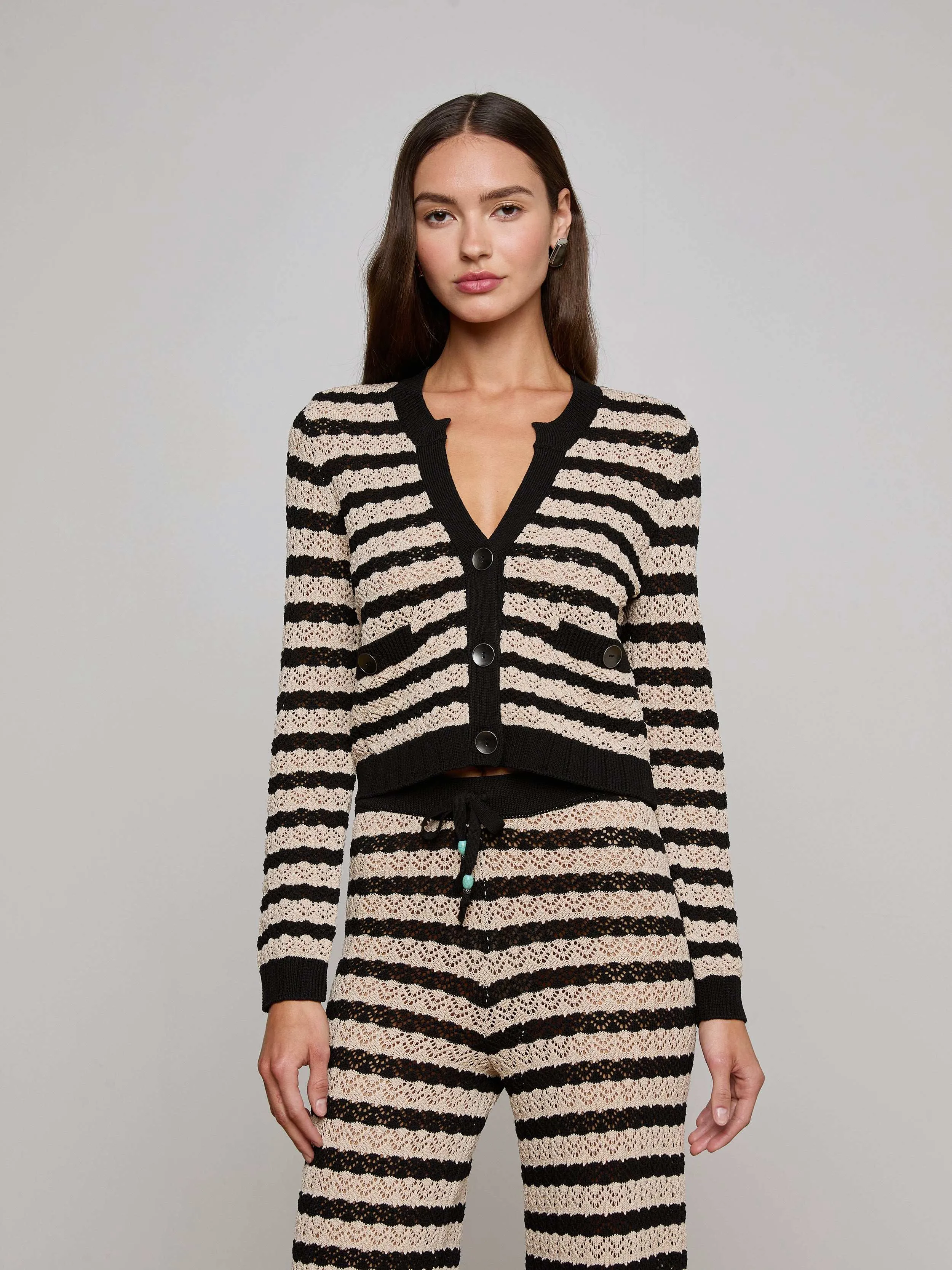 Orla Pointelle Knit Cardigan sold by L'AGENCE