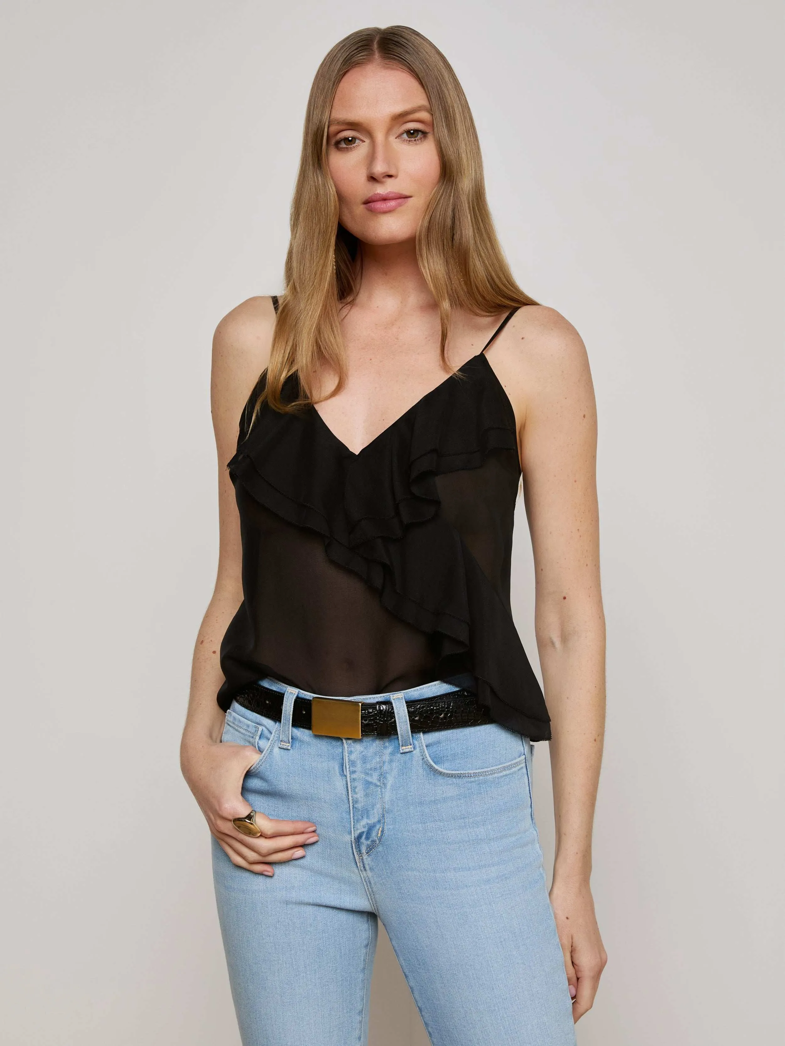 Erika Silk Chiffon Camisole sold by L'AGENCE product image thumbnail 2