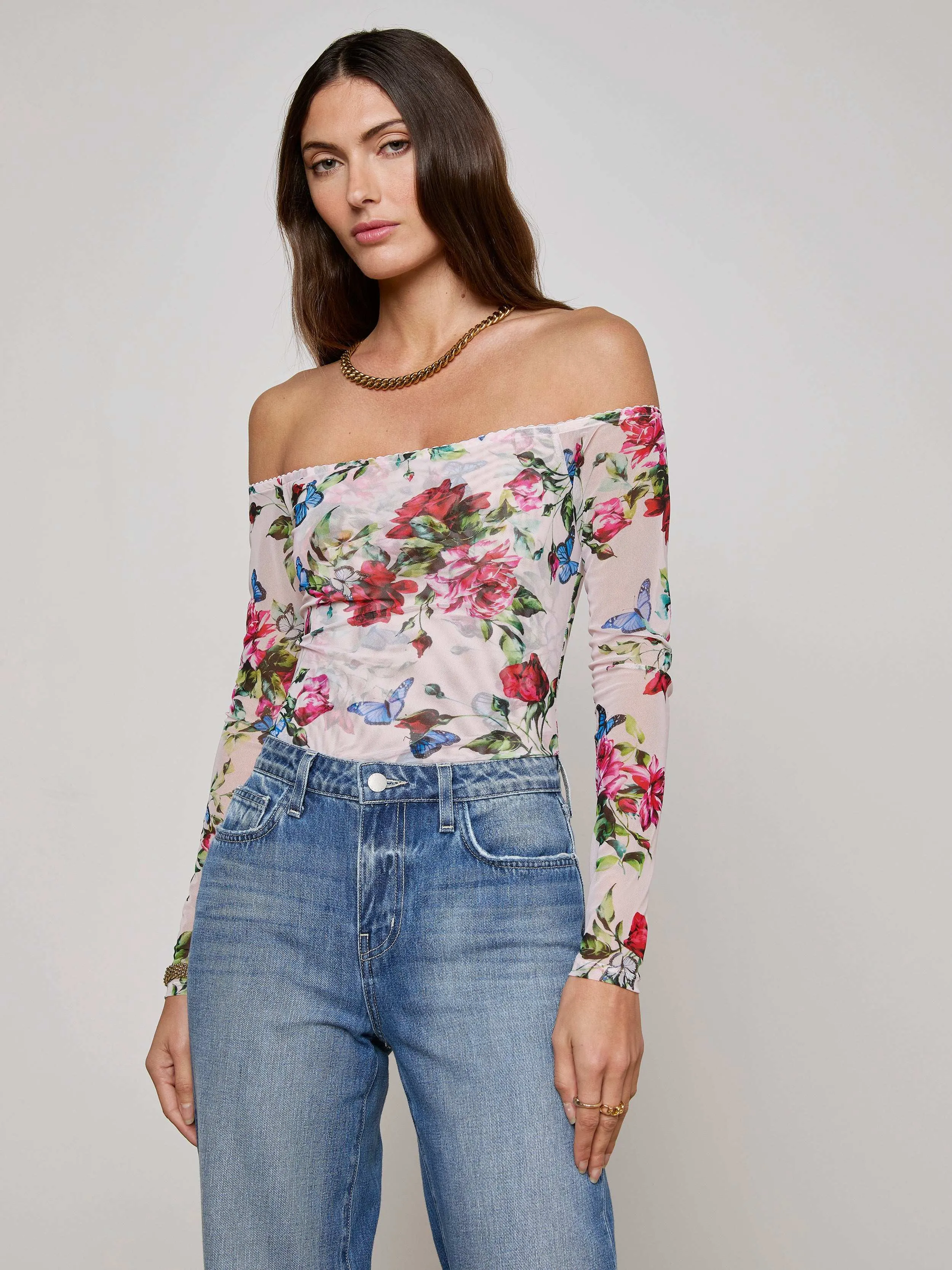 Peonie Off-The-Shoulder Bodysuit sold by L'AGENCE