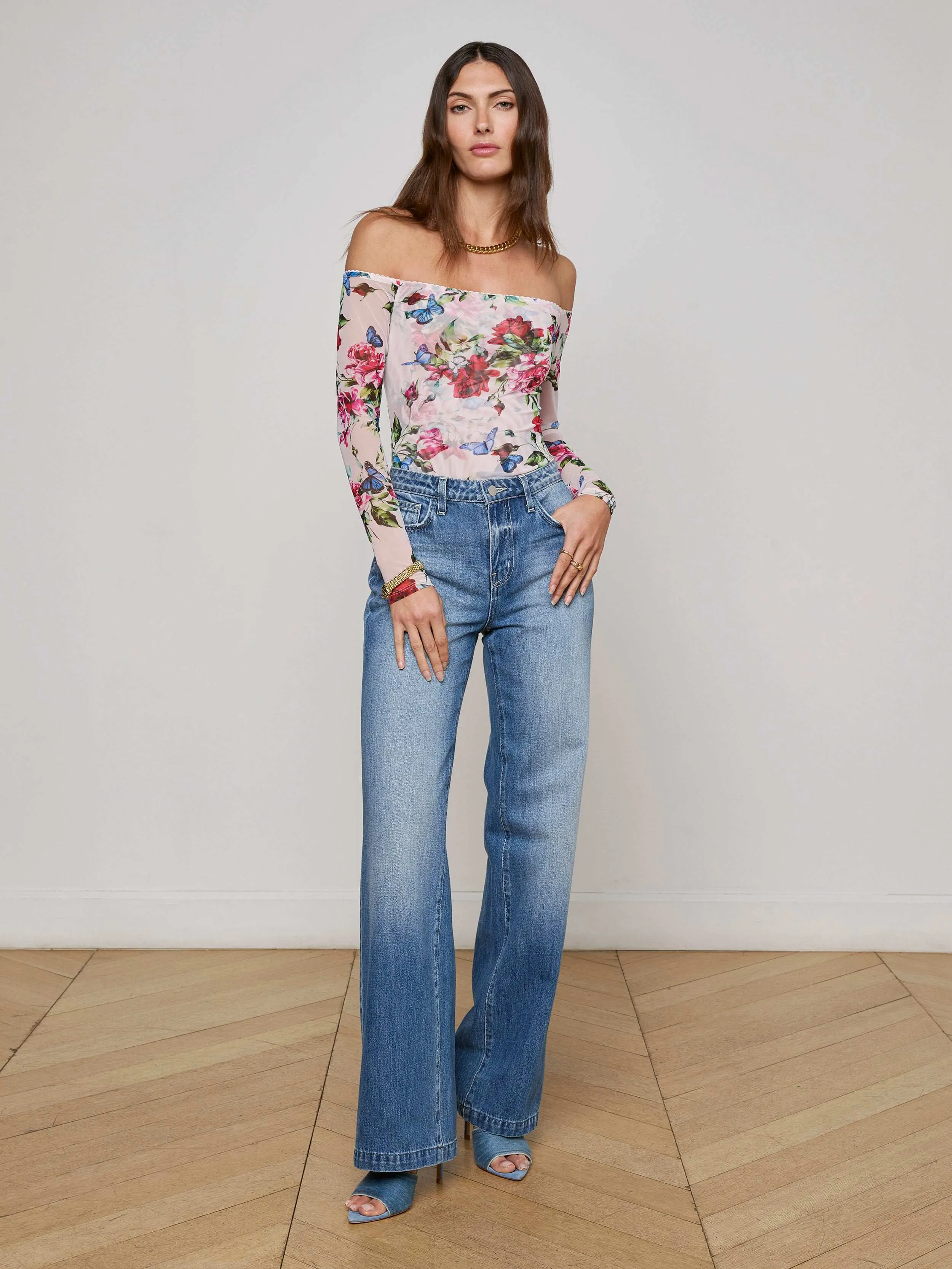 Peonie Off-The-Shoulder Bodysuit sold by L'AGENCE product image thumbnail 2