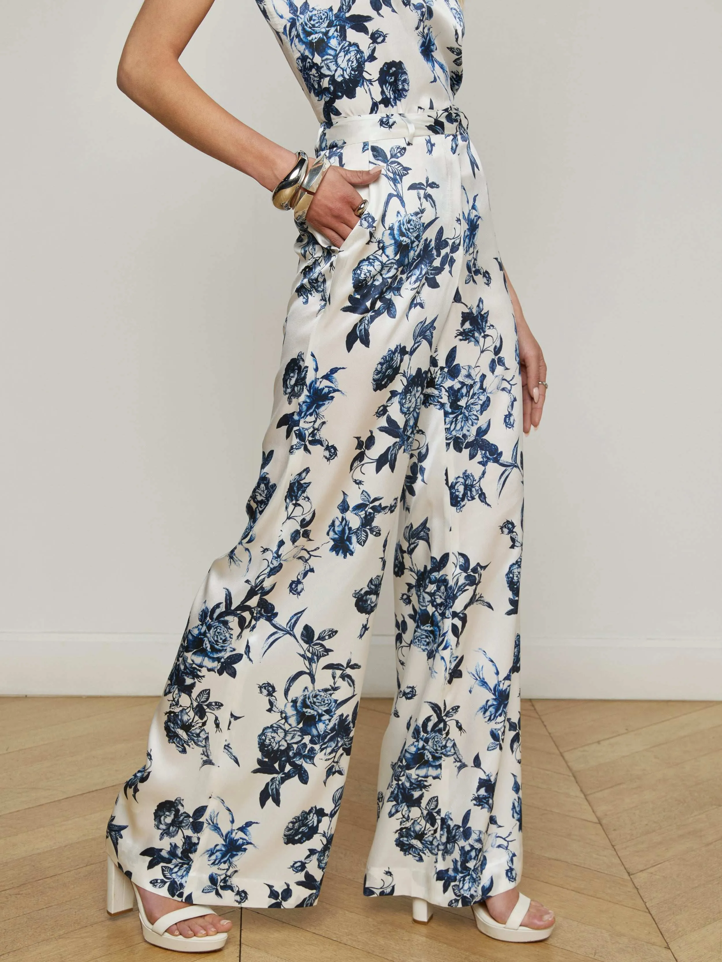 Pilar Silk Wide-Leg Pant sold by L'AGENCE product image thumbnail 2