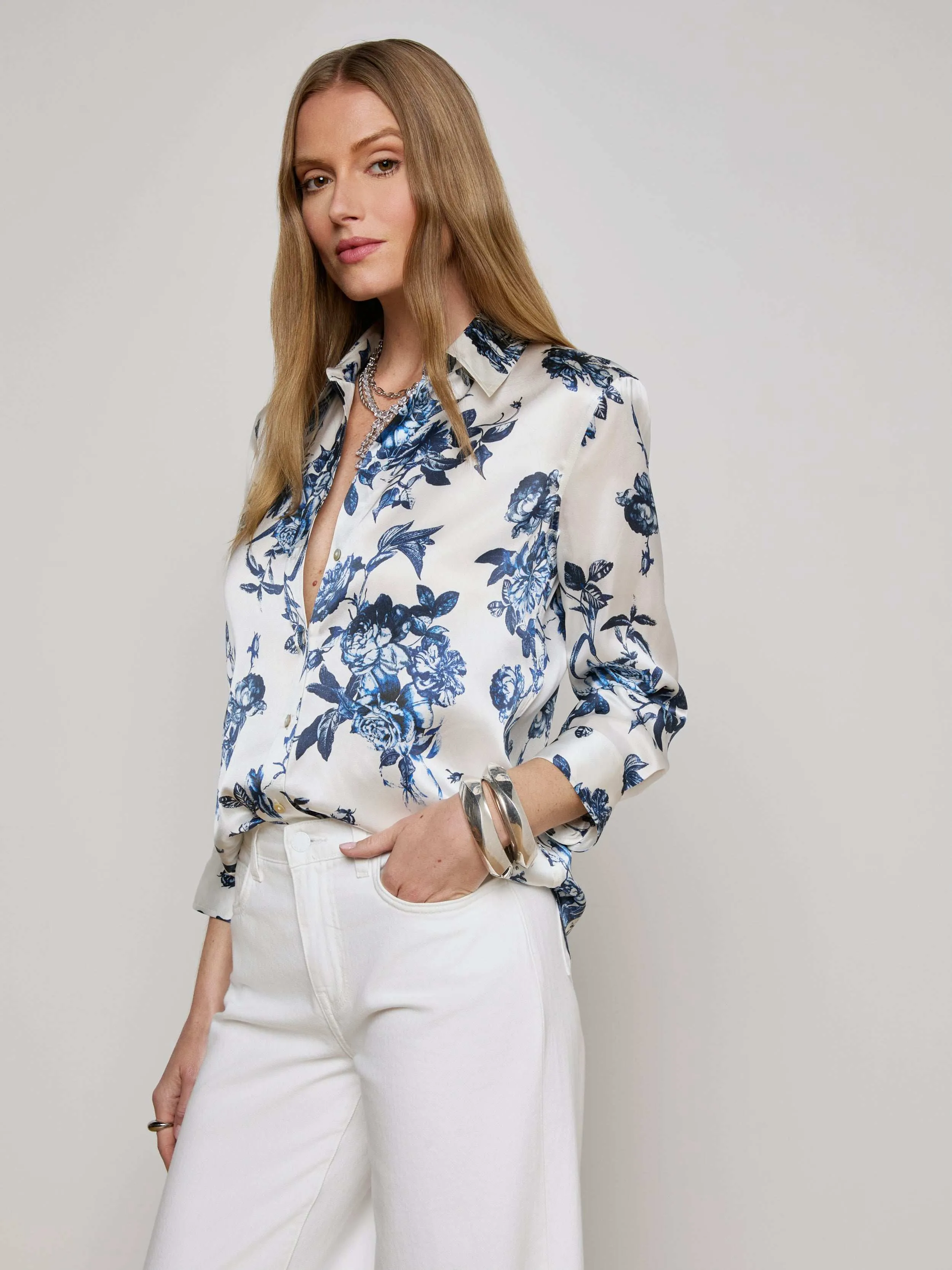 Dani Silk Blouse sold by L'AGENCE product image thumbnail 3