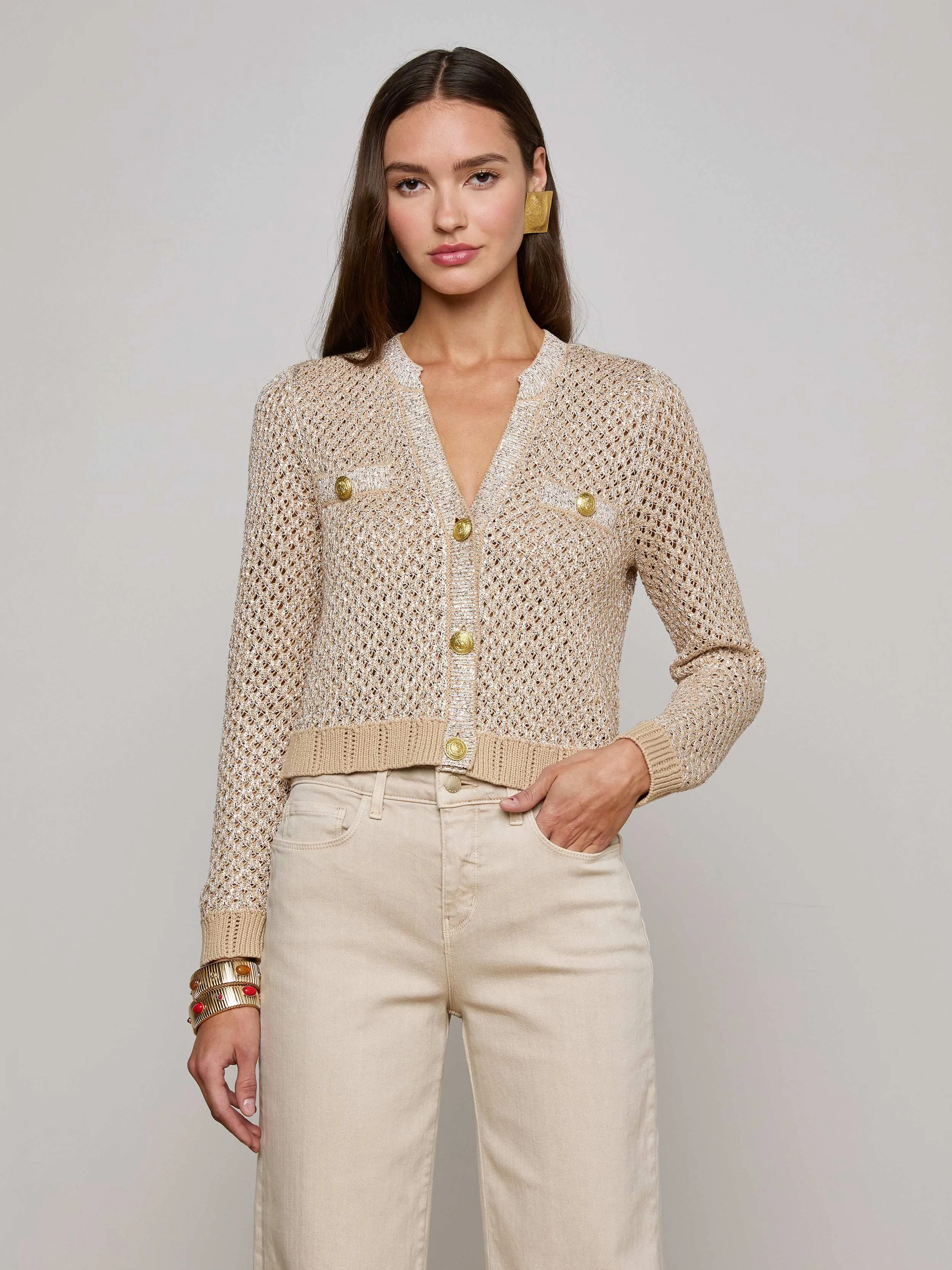 Blanca Sequin Cardigan sold by L'AGENCE