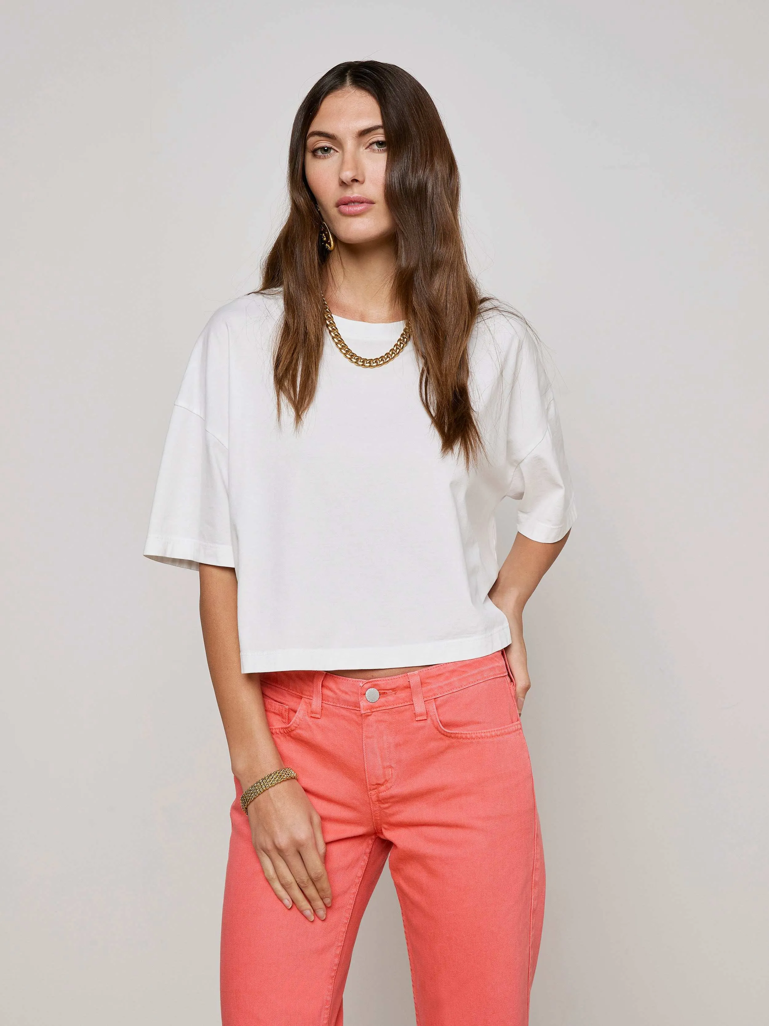 Daria Oversized Cropped Tee sold by L'AGENCE