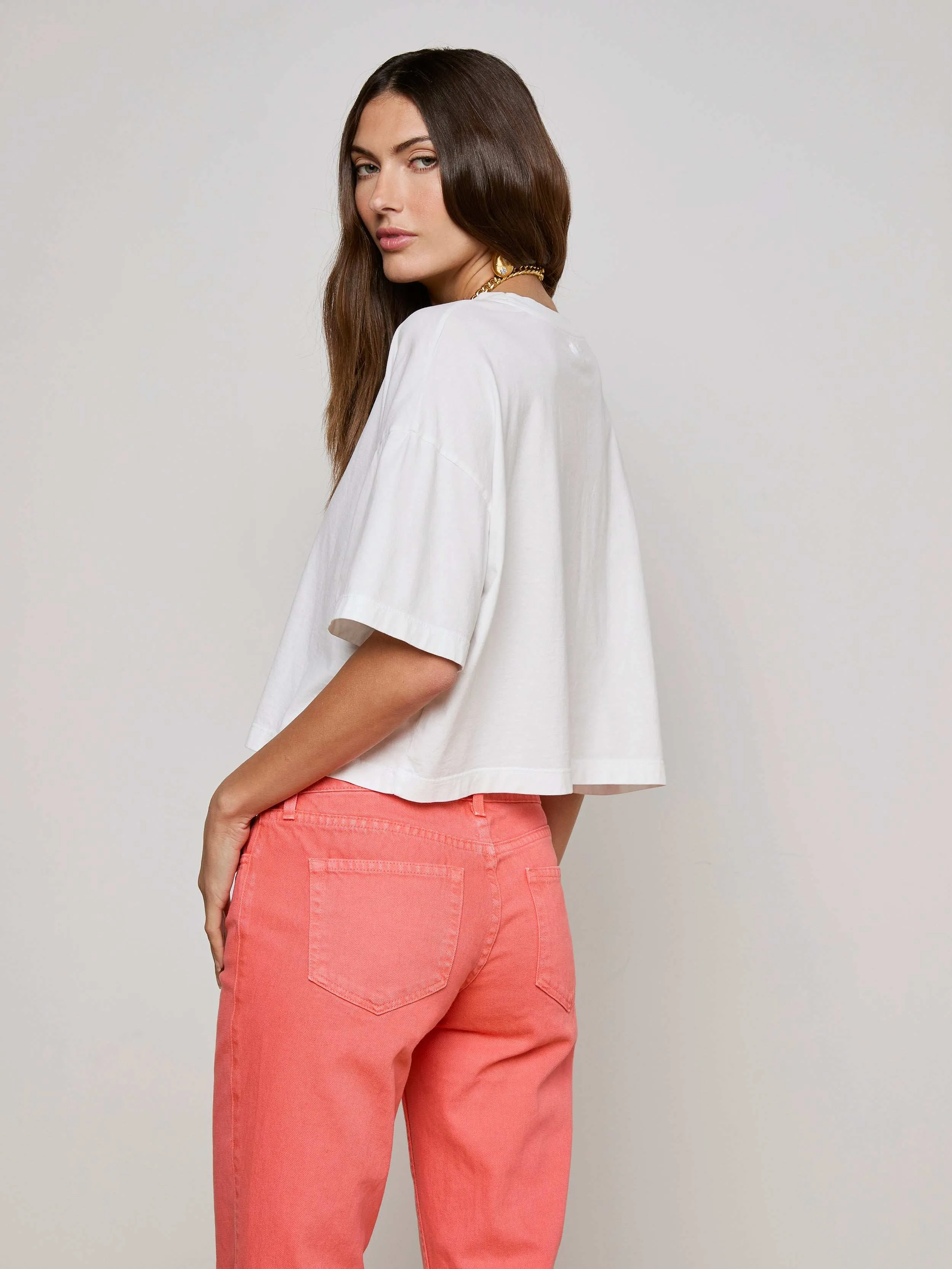 Daria Oversized Cropped Tee sold by L'AGENCE product image thumbnail 4