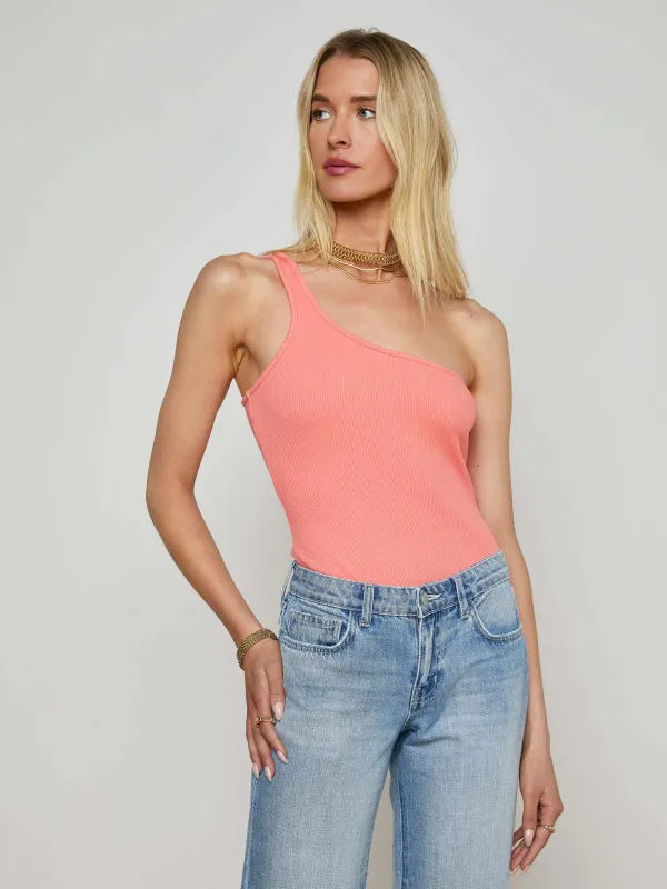Cassidy One-Shoulder Bodysuit made by L'AGENCE