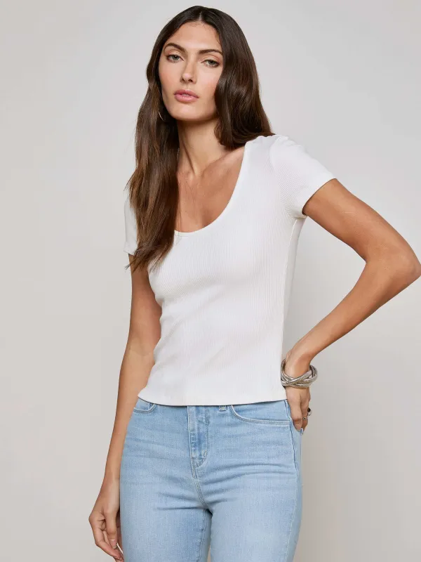 Brynlee Scoopneck Tee sold by L'AGENCE