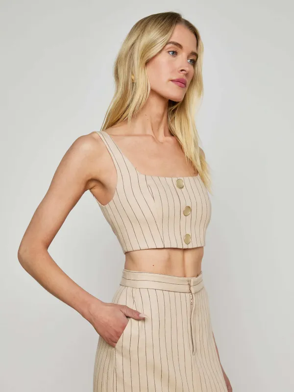 Maylin Pinstriped Bralette Top sold by L'AGENCE