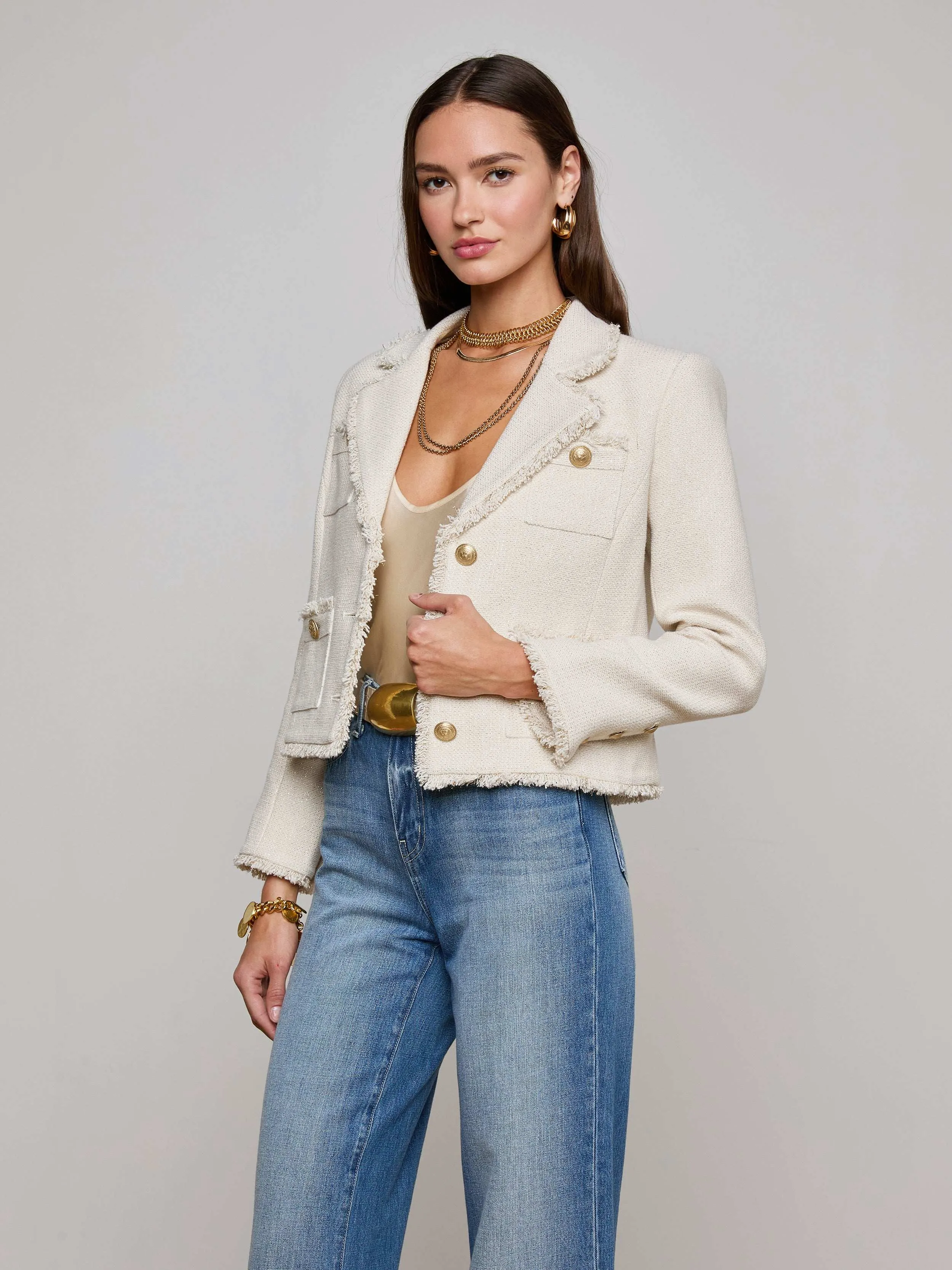 Sylvia Tweed Jacket sold by L'AGENCE product image thumbnail 3